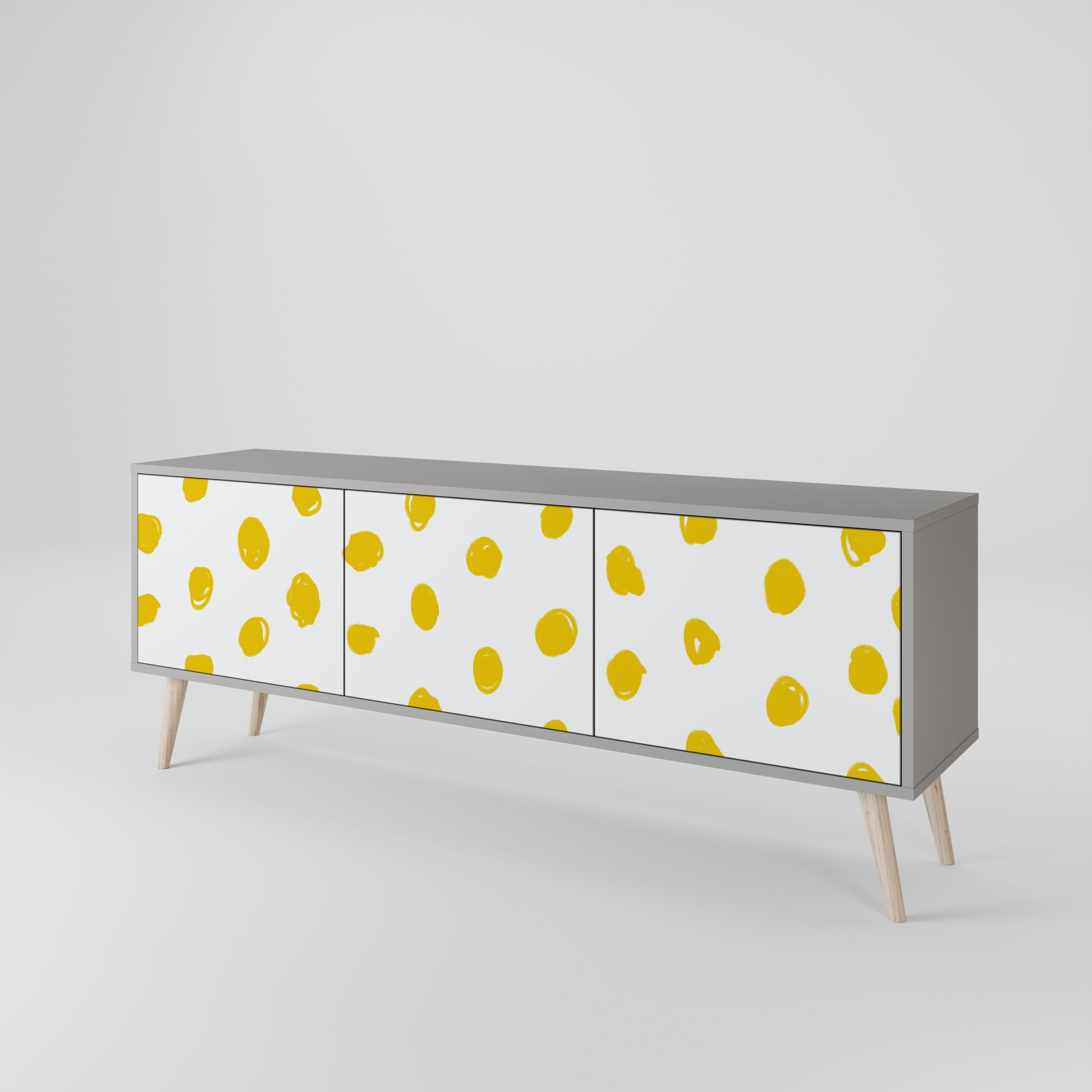 Meuble TV 3 portes RADIANT REVERIE finition grise