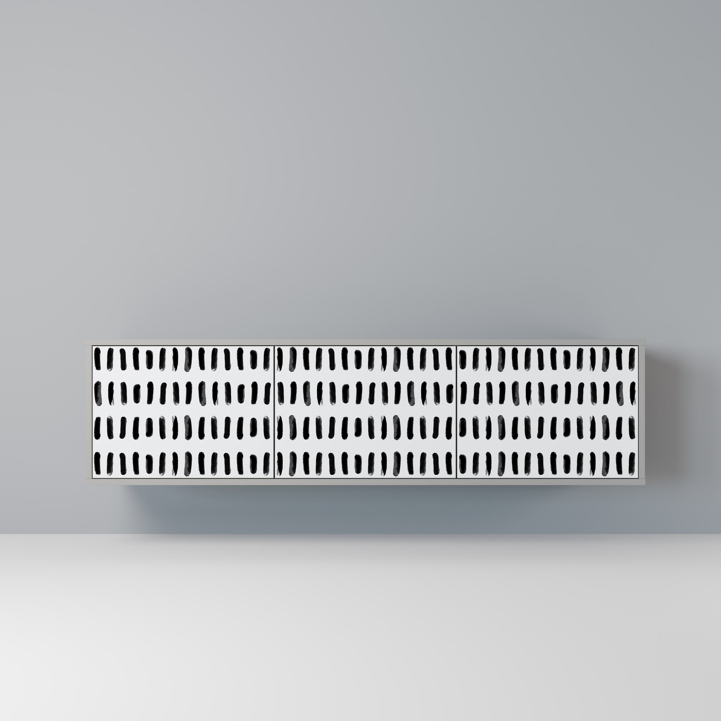 Meuble TV 3 portes NIGHTY MELODIES finition grise