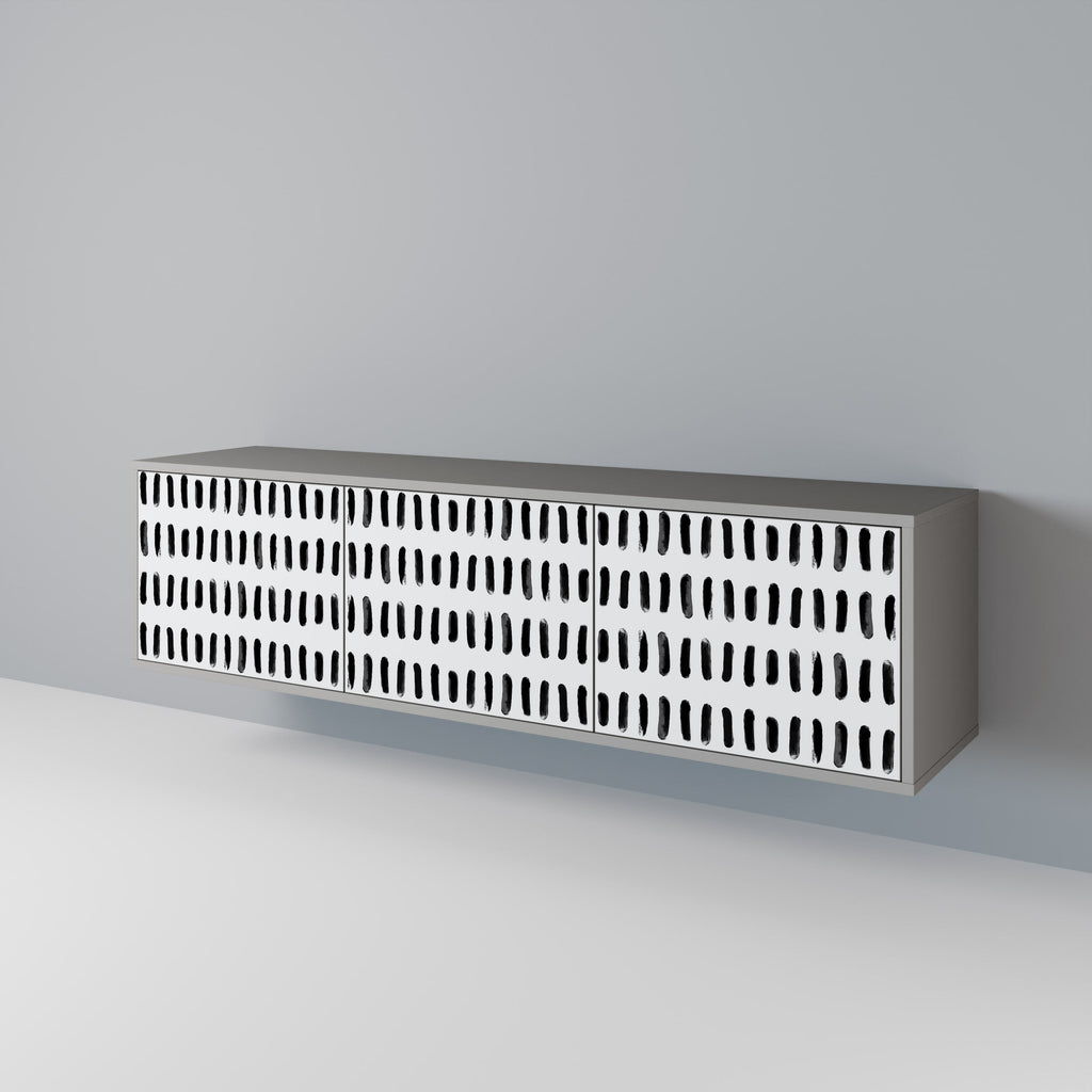 Meuble TV 3 portes NIGHTY MELODIES finition grise