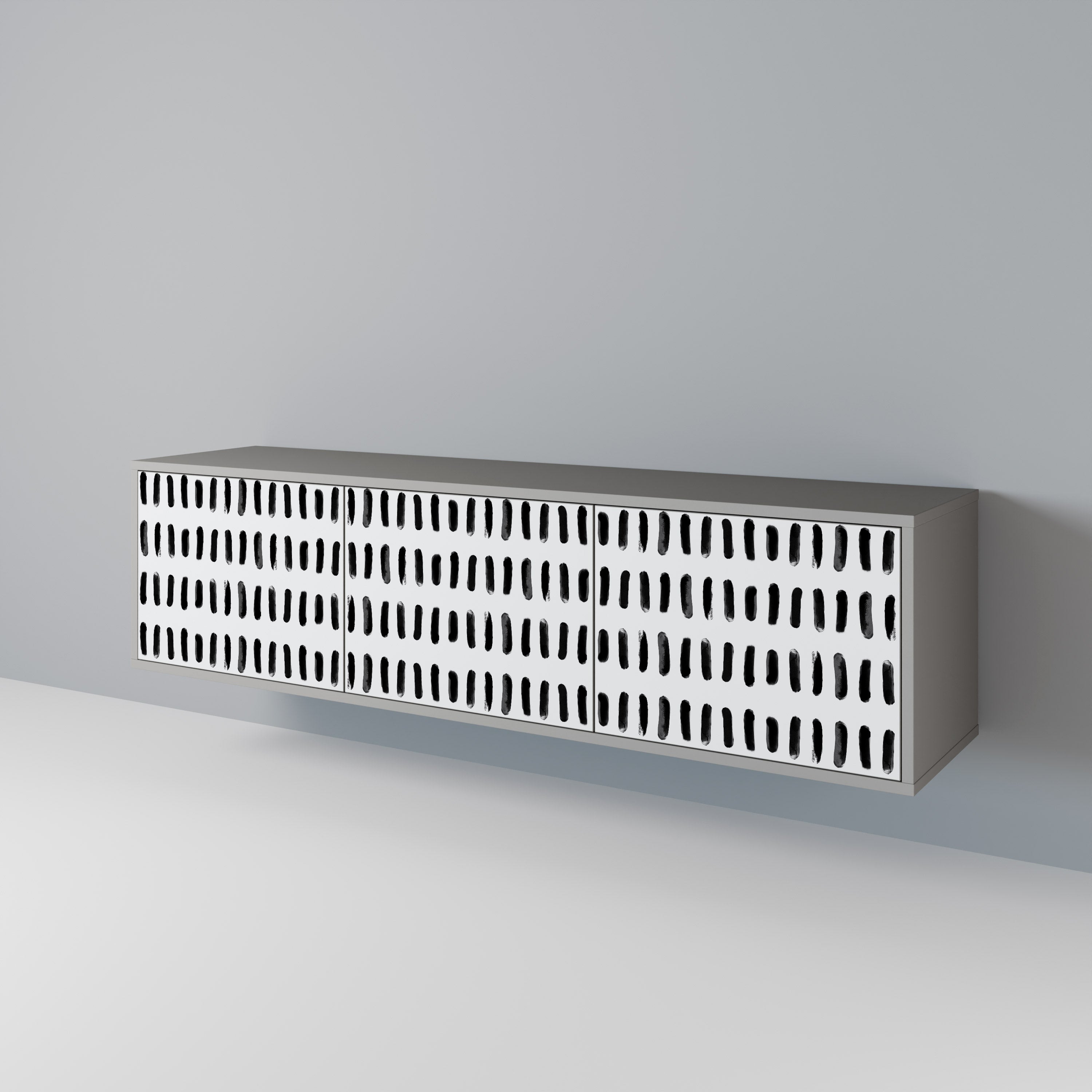 Meuble TV 3 portes NIGHTY MELODIES finition grise