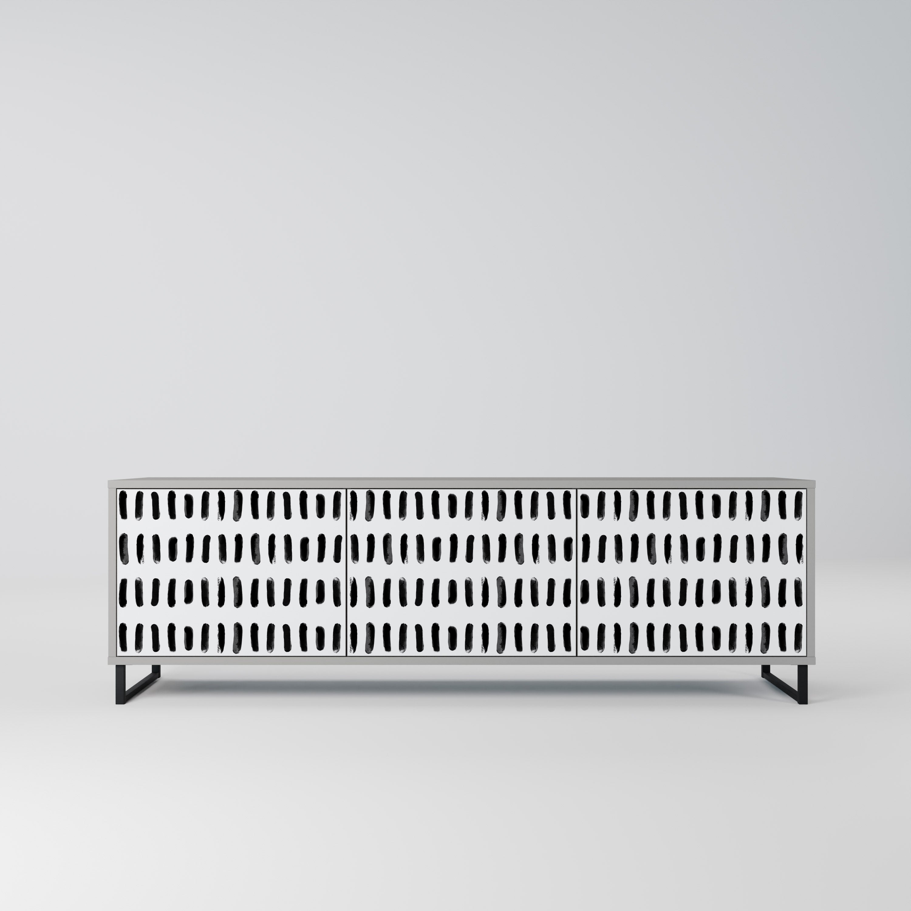 Meuble TV 3 portes NIGHTY MELODIES finition grise