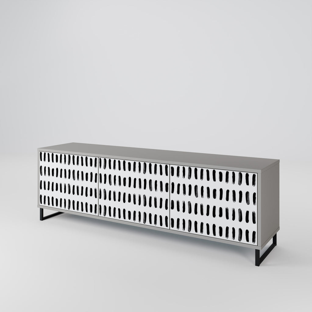 Meuble TV 3 portes NIGHTY MELODIES finition grise