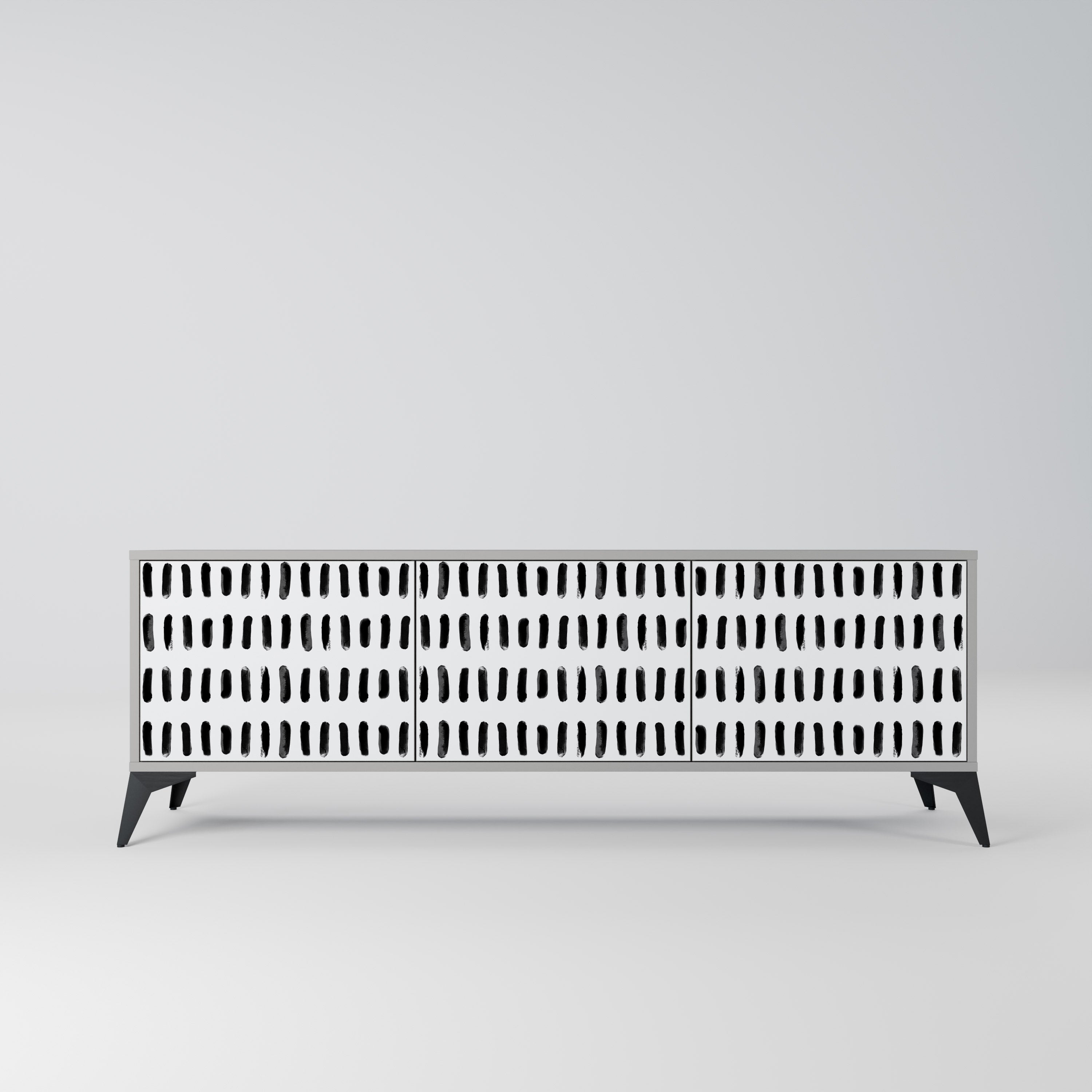 Meuble TV 3 portes NIGHTY MELODIES finition grise