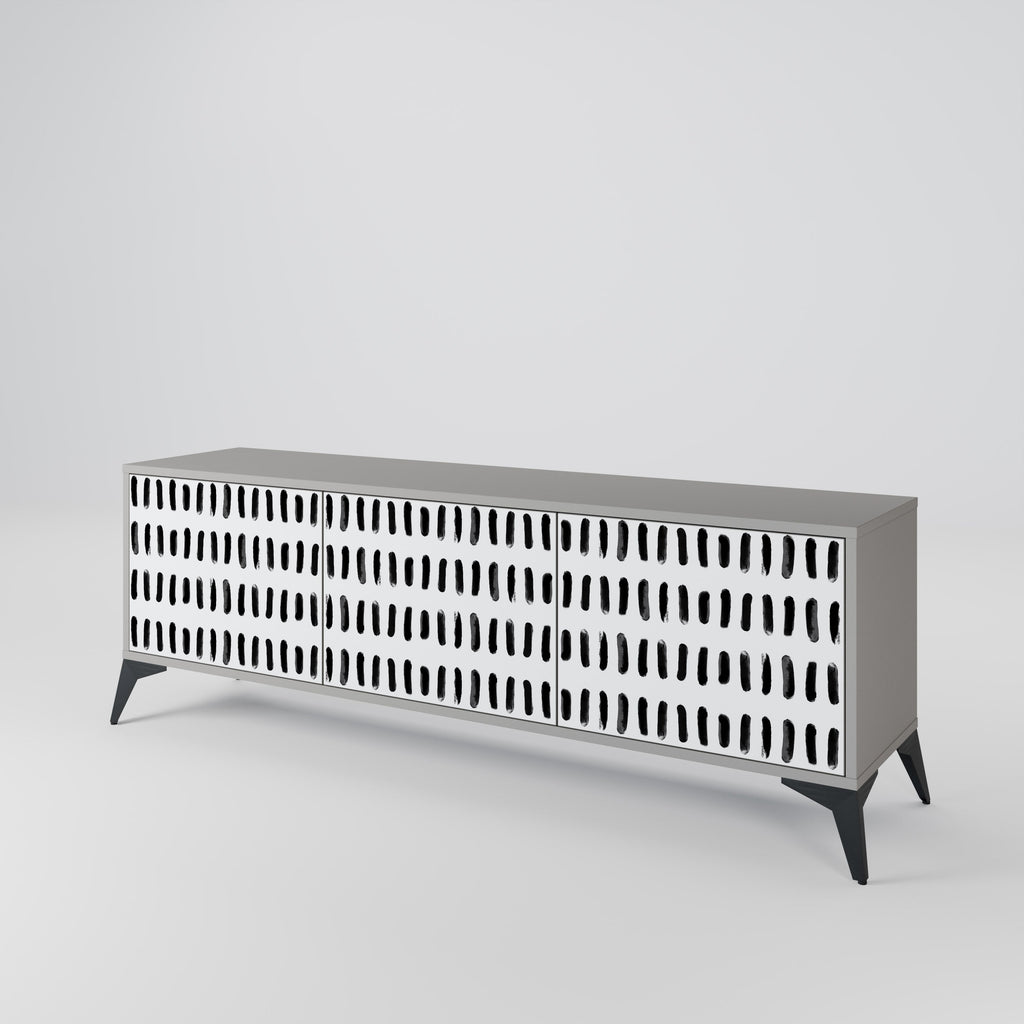 Meuble TV 3 portes NIGHTY MELODIES finition grise