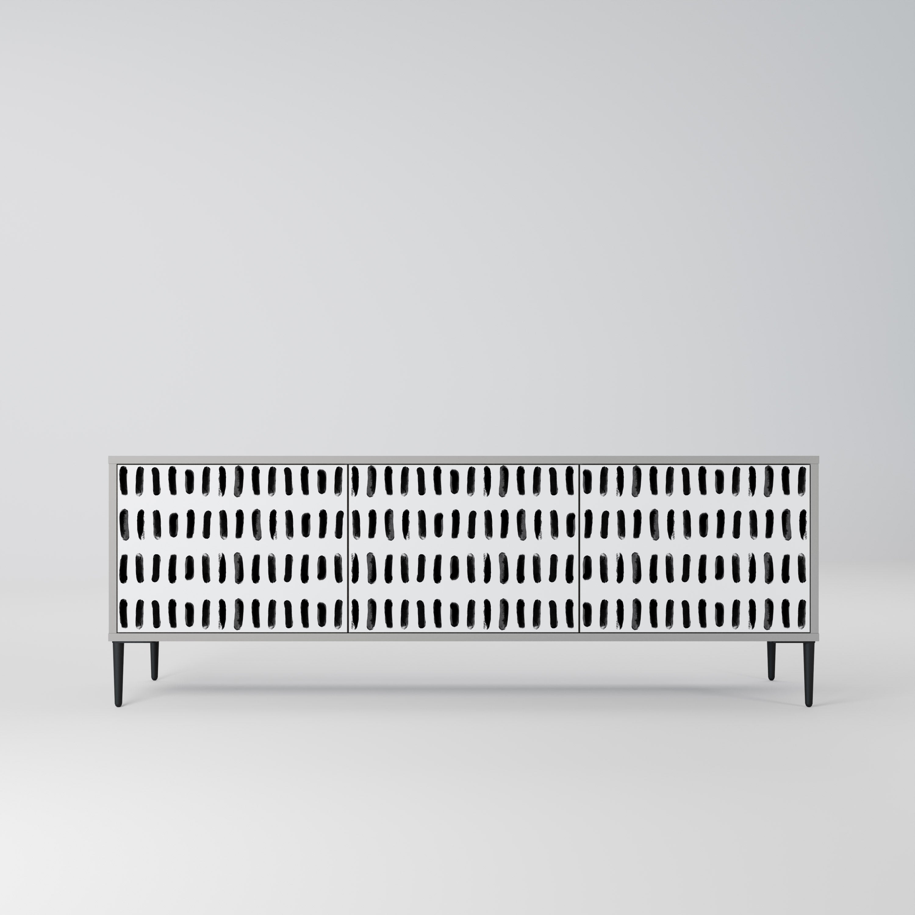 Meuble TV 3 portes NIGHTY MELODIES finition grise