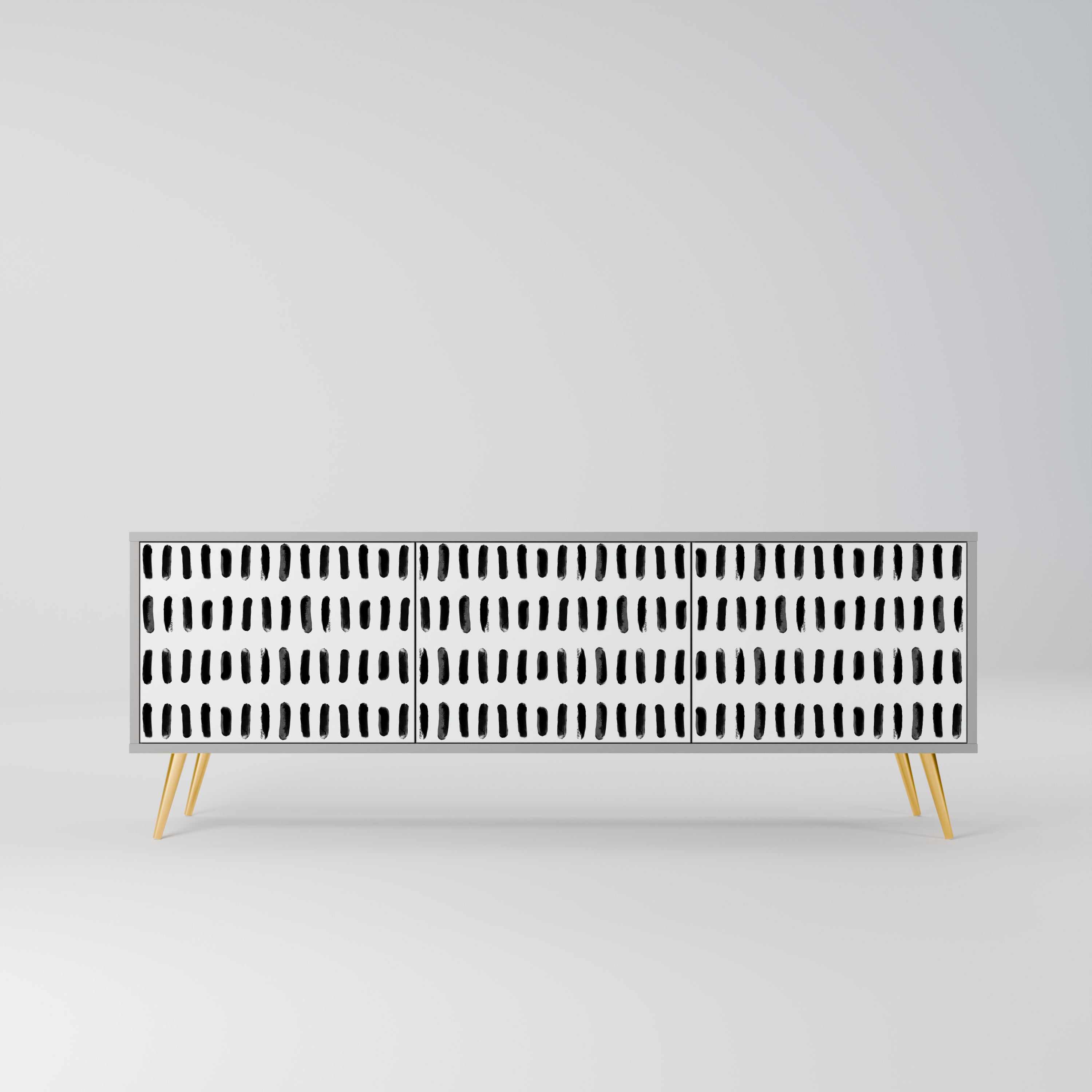 Meuble TV 3 portes NIGHTY MELODIES finition grise