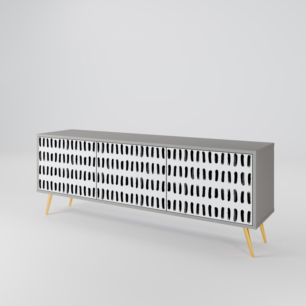 Meuble TV 3 portes NIGHTY MELODIES finition grise