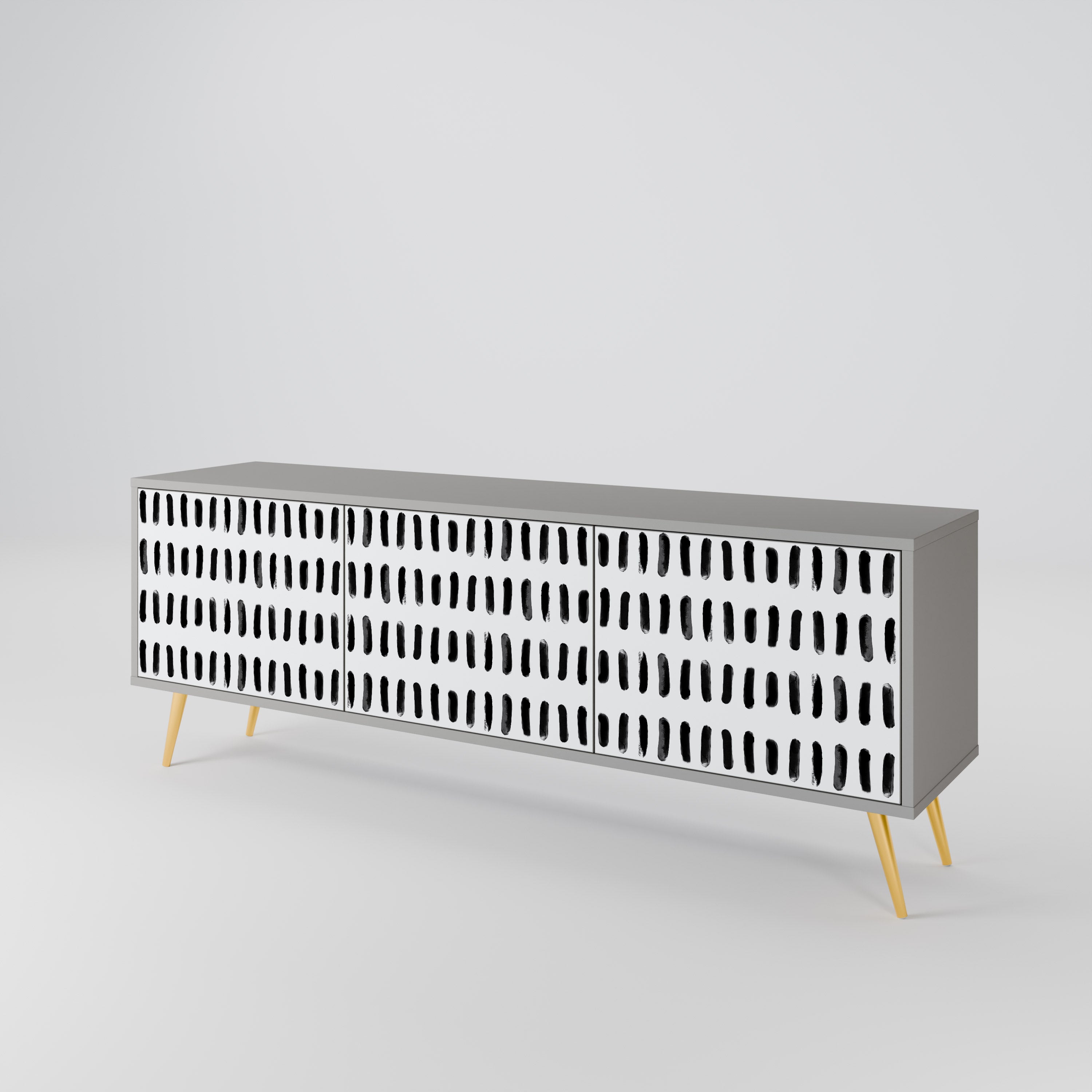 Meuble TV 3 portes NIGHTY MELODIES finition grise