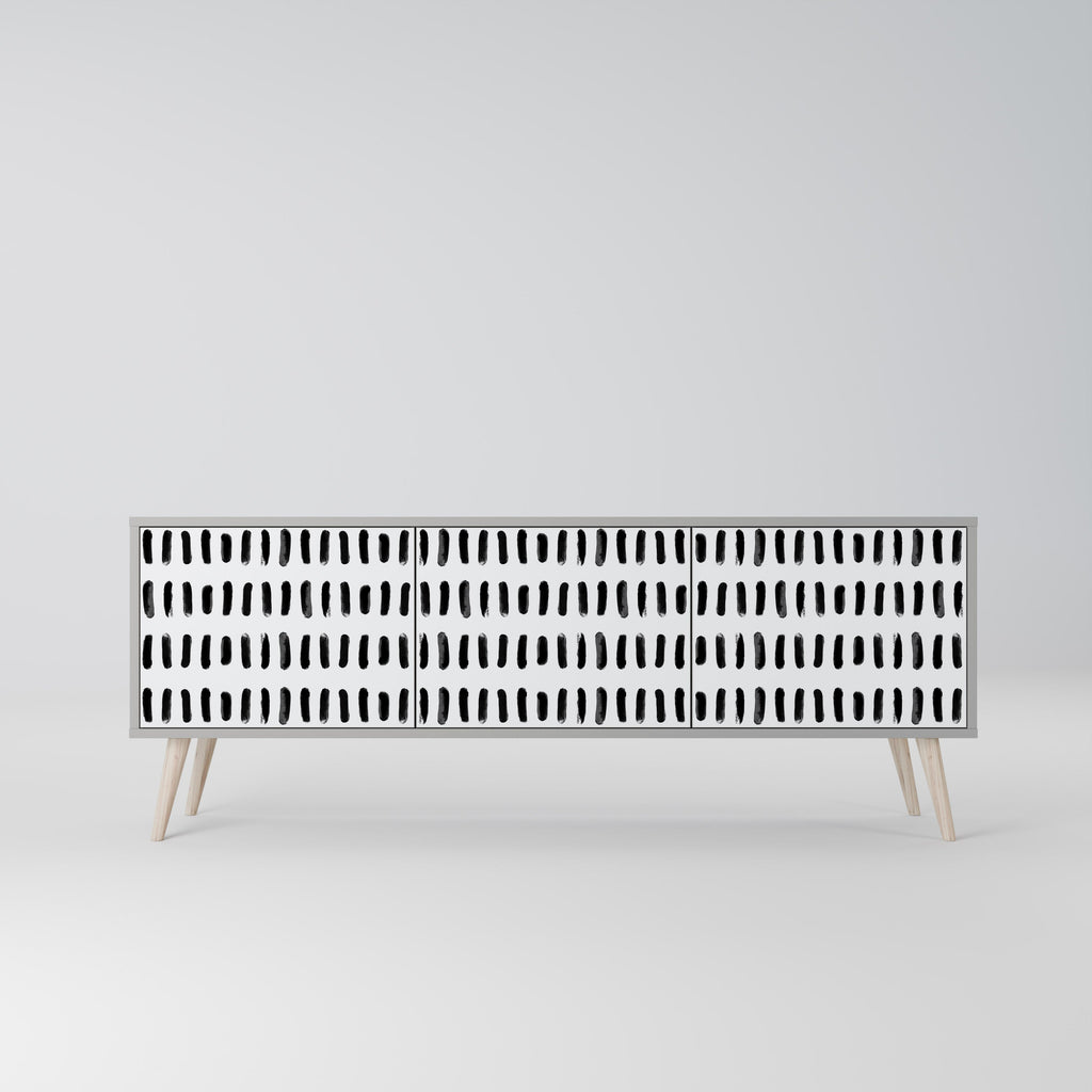 Meuble TV 3 portes NIGHTY MELODIES finition grise