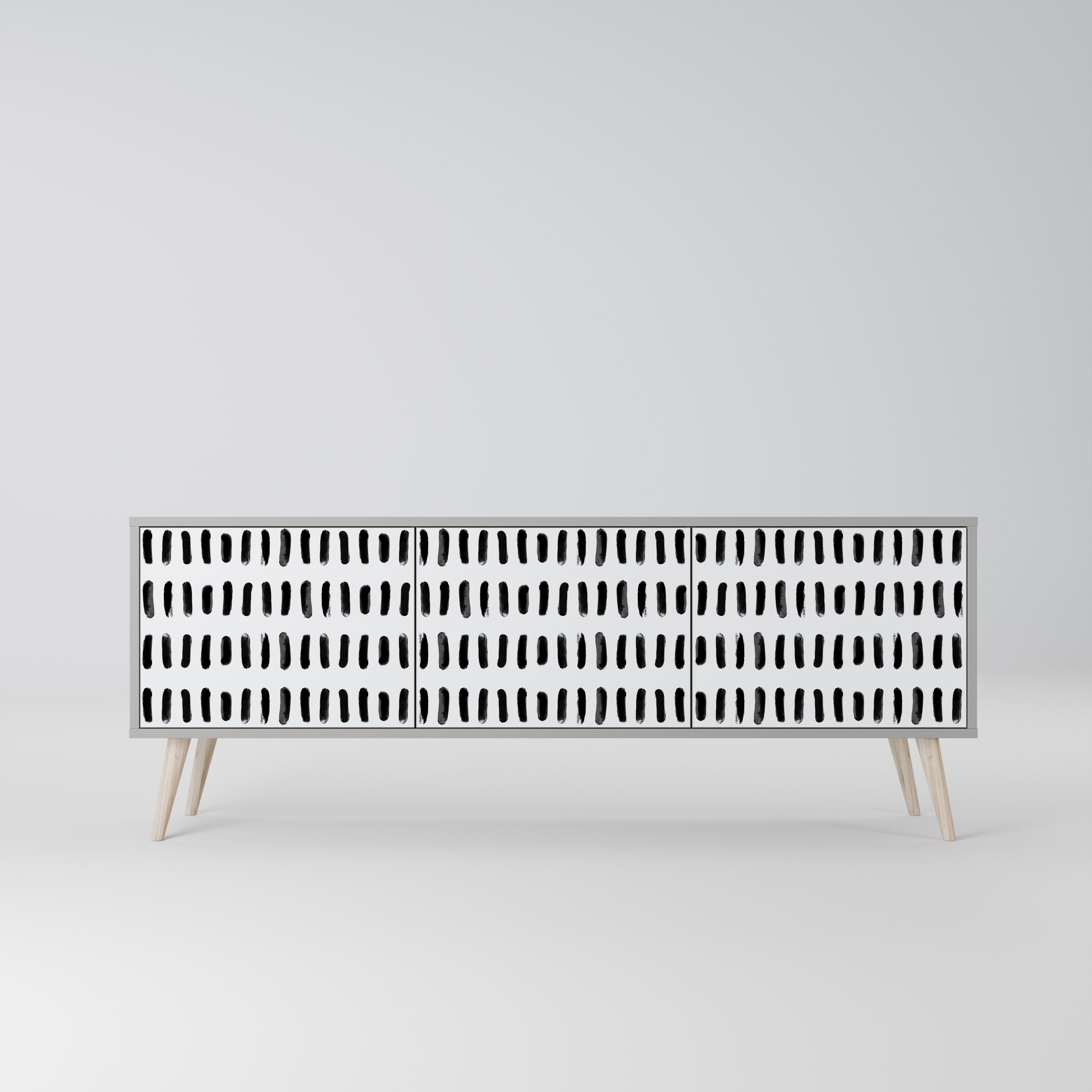 Meuble TV 3 portes NIGHTY MELODIES finition grise