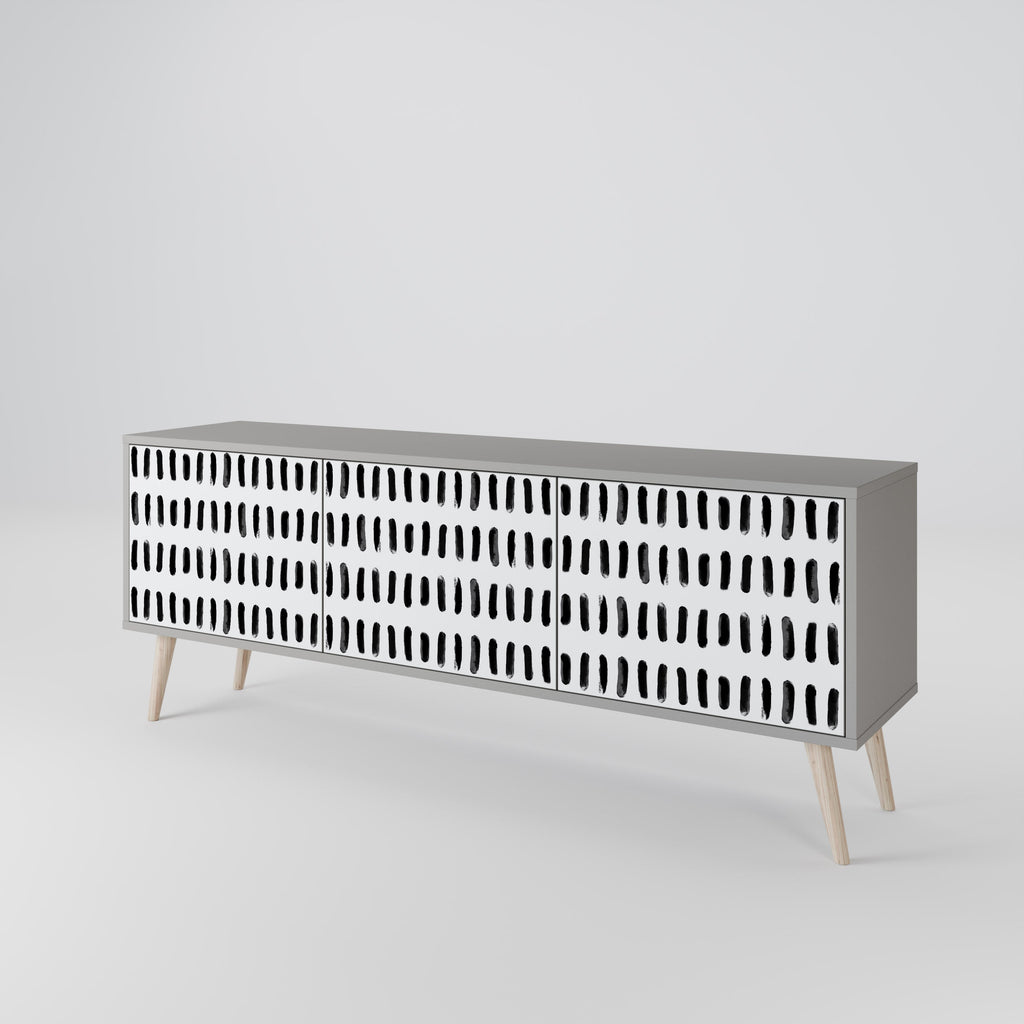 Meuble TV 3 portes NIGHTY MELODIES finition grise