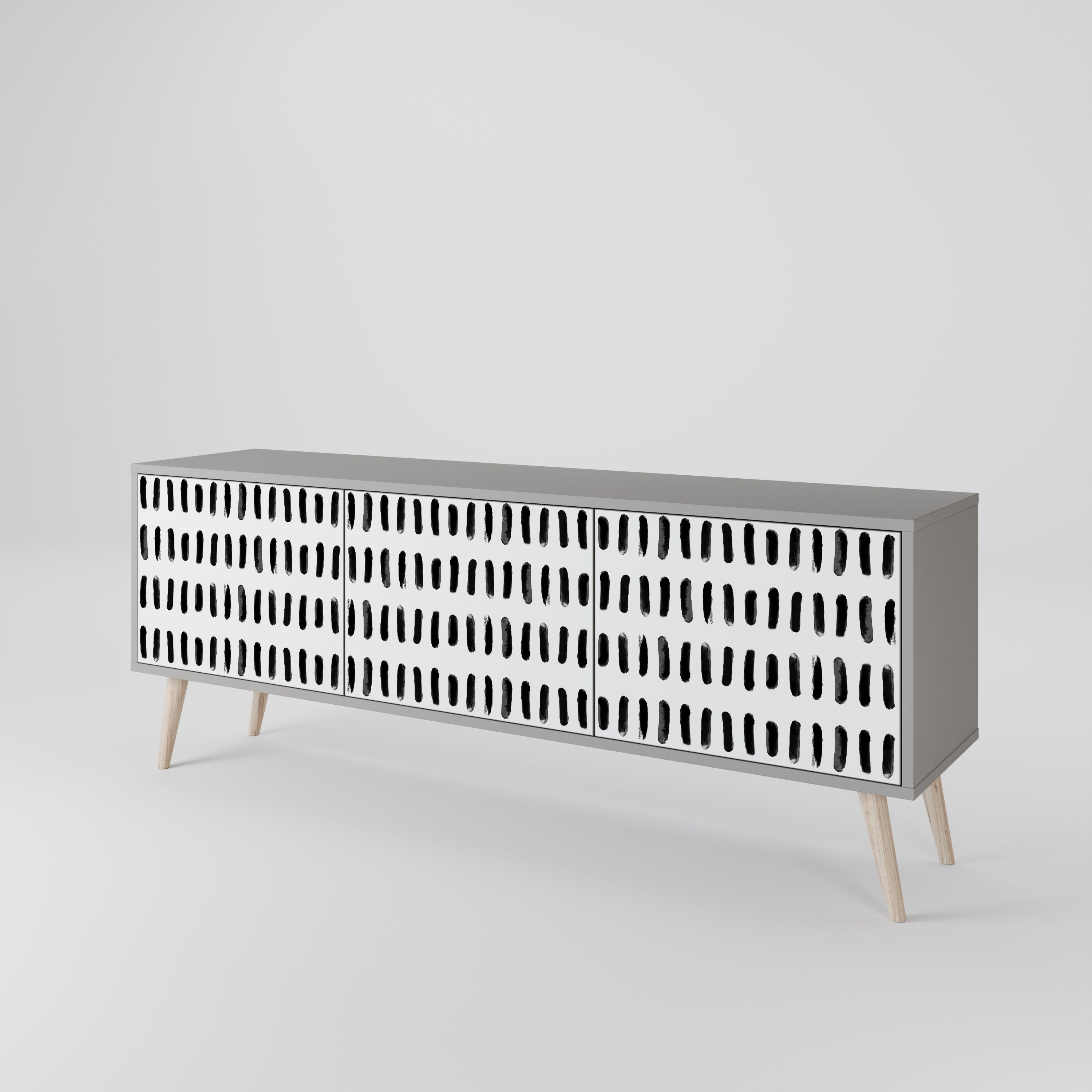 Meuble TV 3 portes NIGHTY MELODIES finition grise