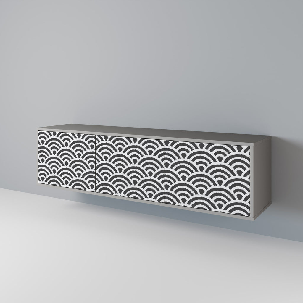 Meuble TV 3 portes GLOOMY HOST en finition grise