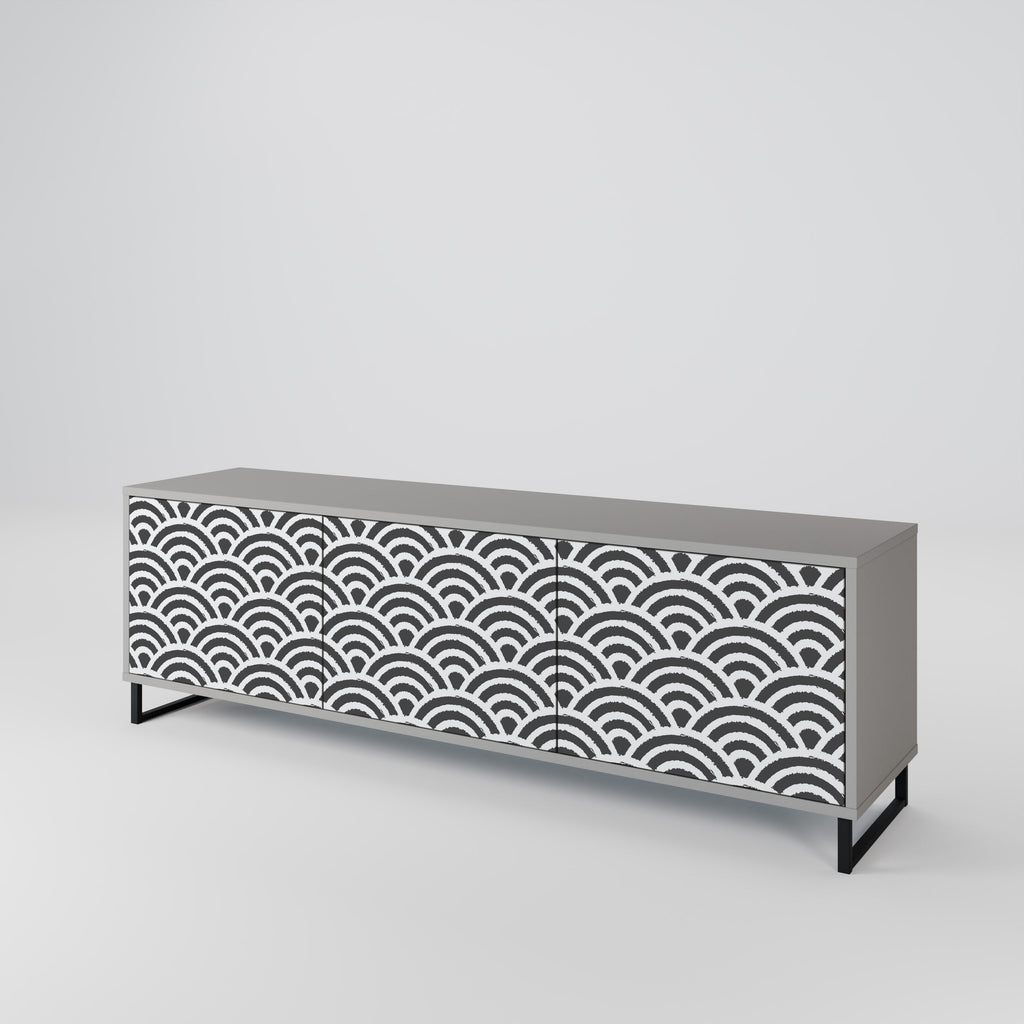 Meuble TV 3 portes GLOOMY HOST en finition grise