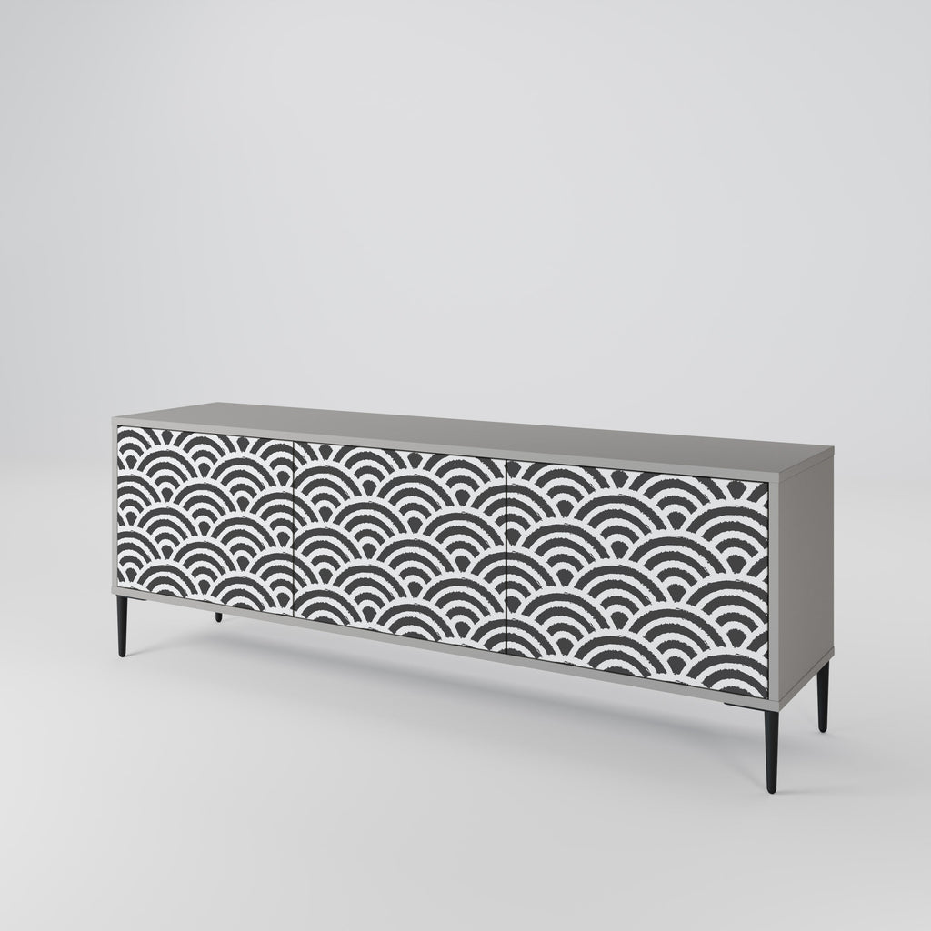 Meuble TV 3 portes GLOOMY HOST en finition grise