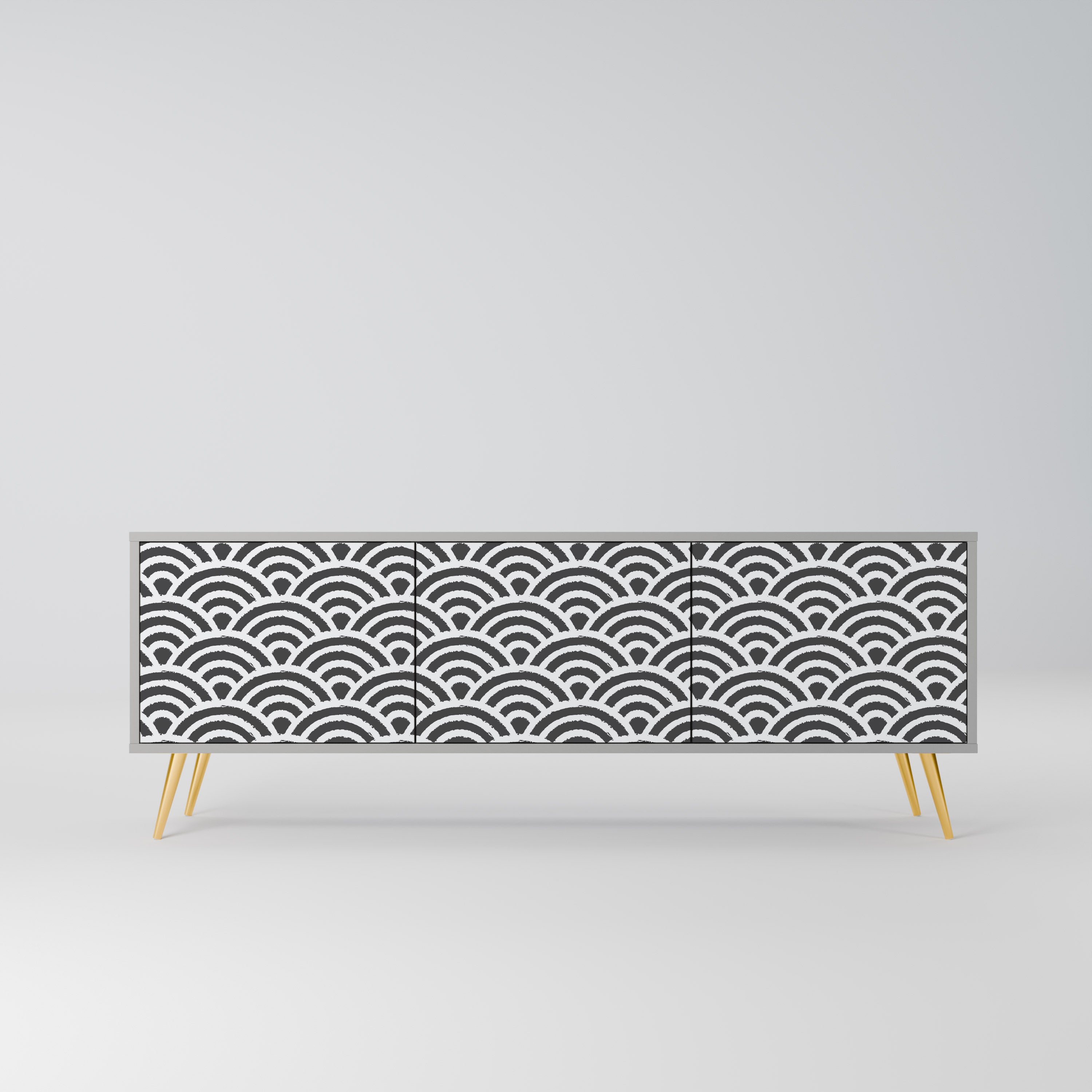 Meuble TV 3 portes GLOOMY HOST en finition grise