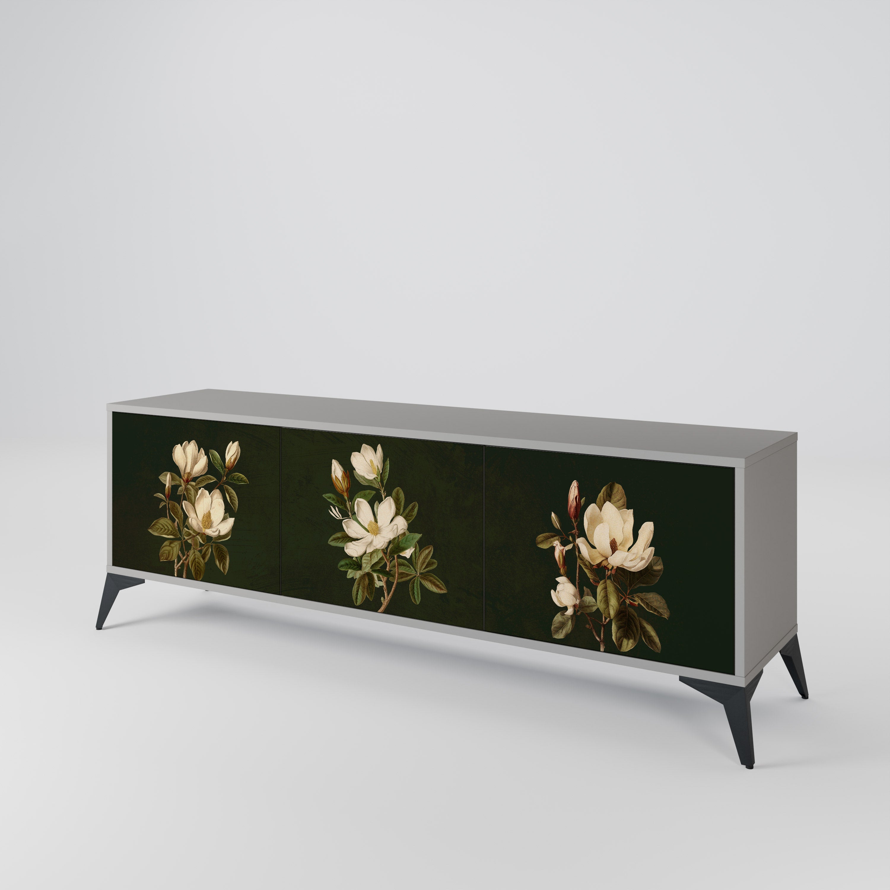 FLORAL NOIR 3-Door TV Cabinet