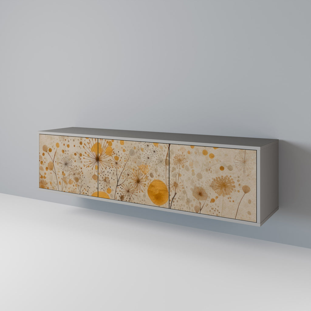 Meuble TV 3 portes MORNING GLADE, finition grise