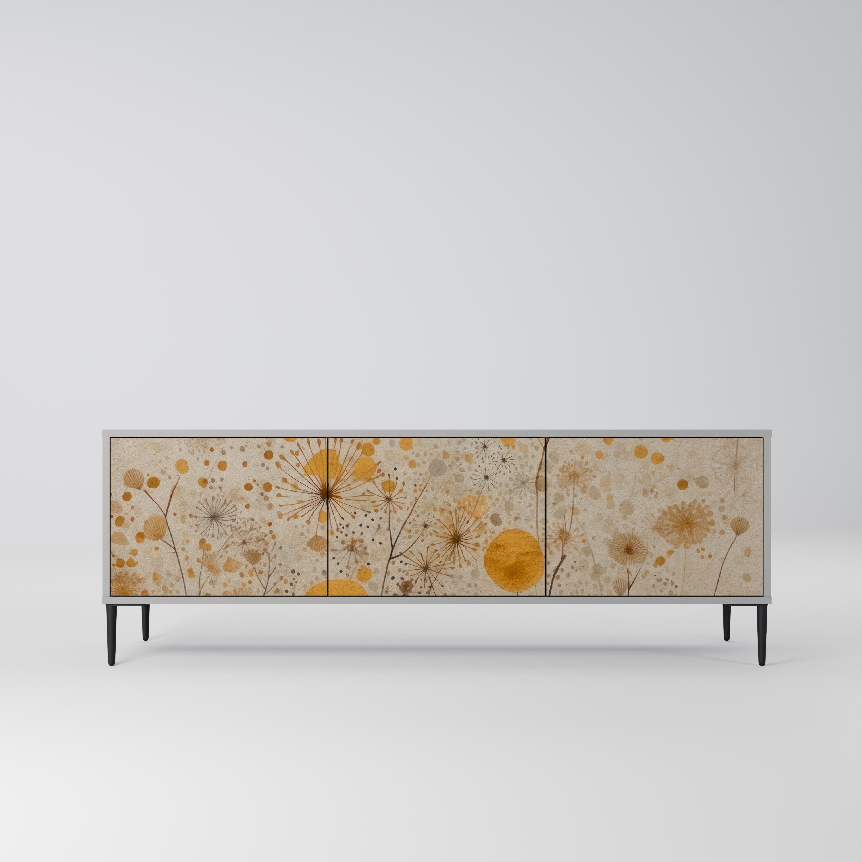 Meuble TV 3 portes MORNING GLADE, finition grise