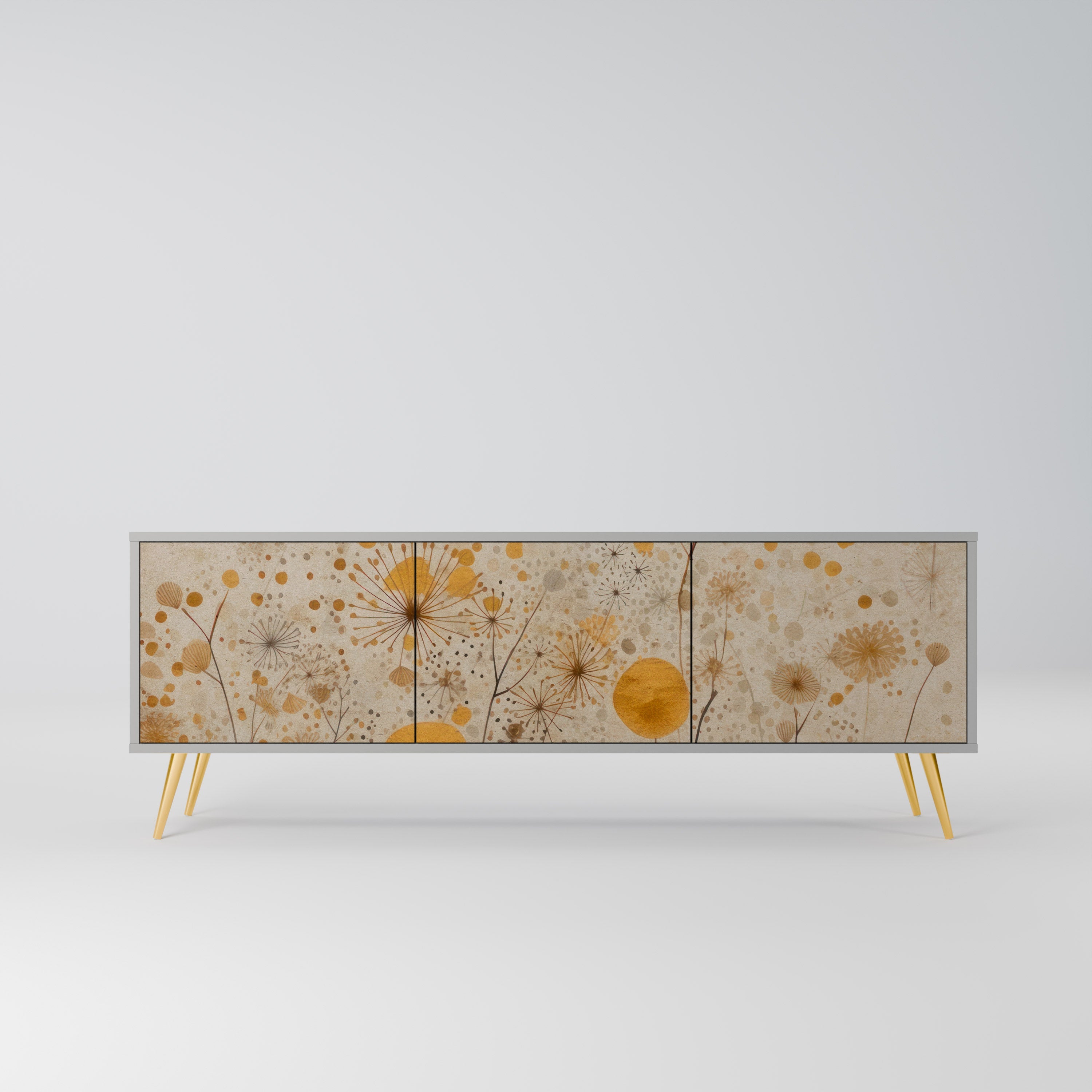 Meuble TV 3 portes MORNING GLADE, finition grise