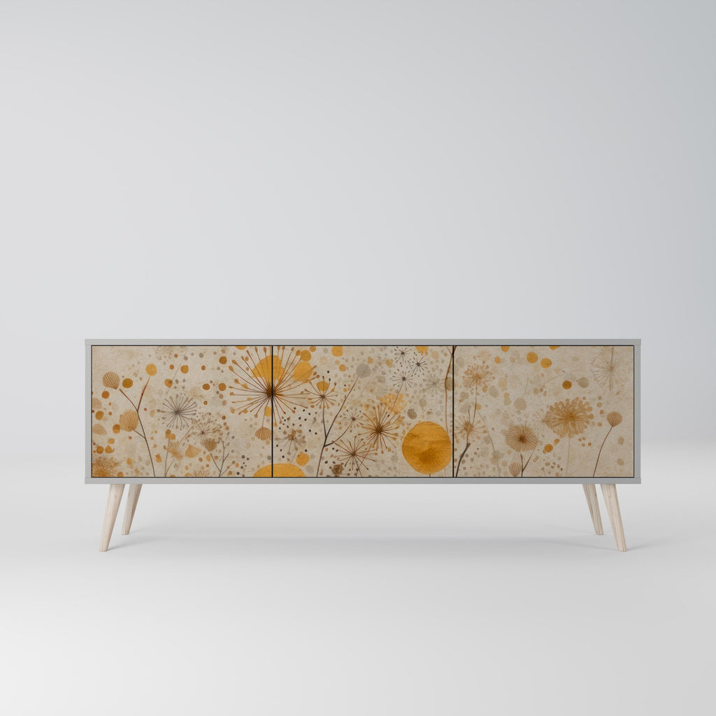 Meuble TV 3 portes MORNING GLADE, finition grise