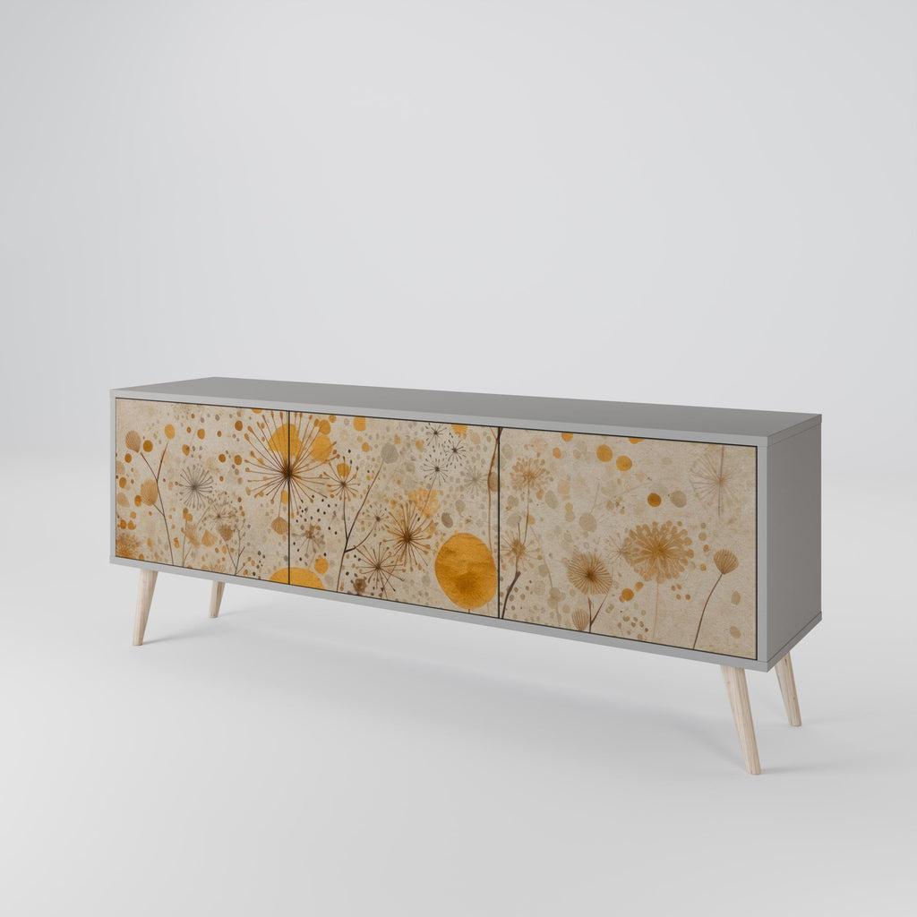 Meuble TV 3 portes MORNING GLADE, finition grise