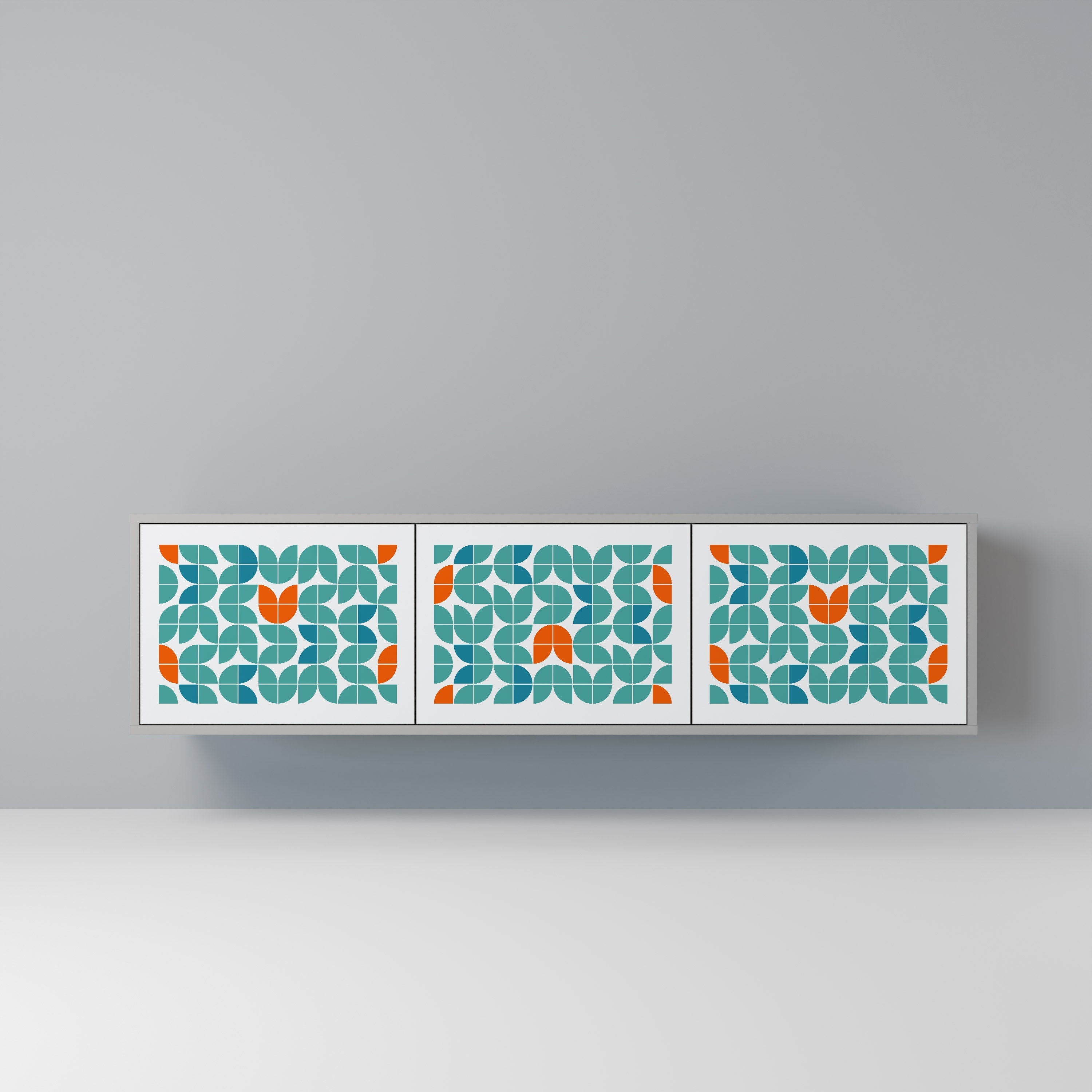 Meuble TV 3 portes BE THE CHANGE en finition grise