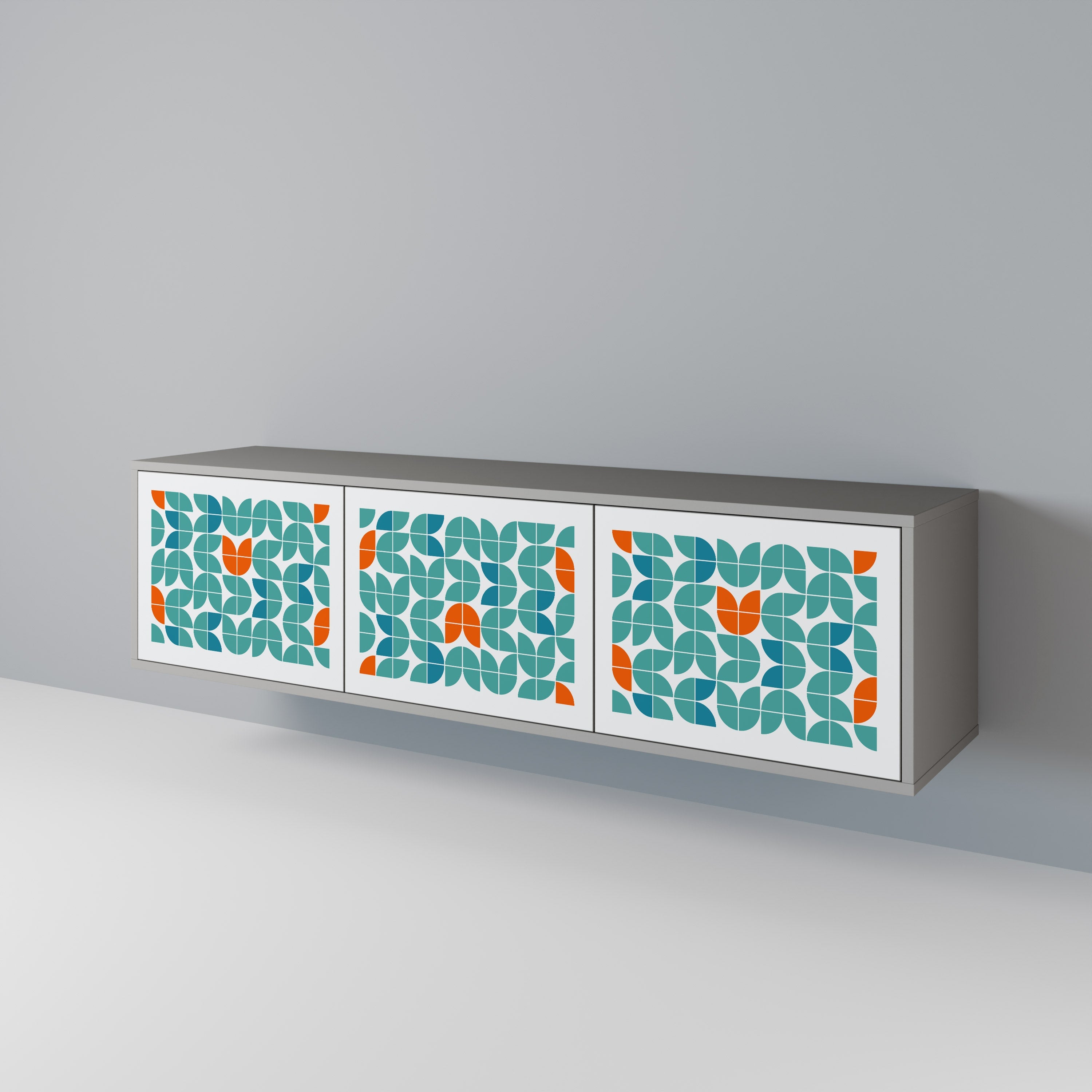 Meuble TV 3 portes BE THE CHANGE en finition grise