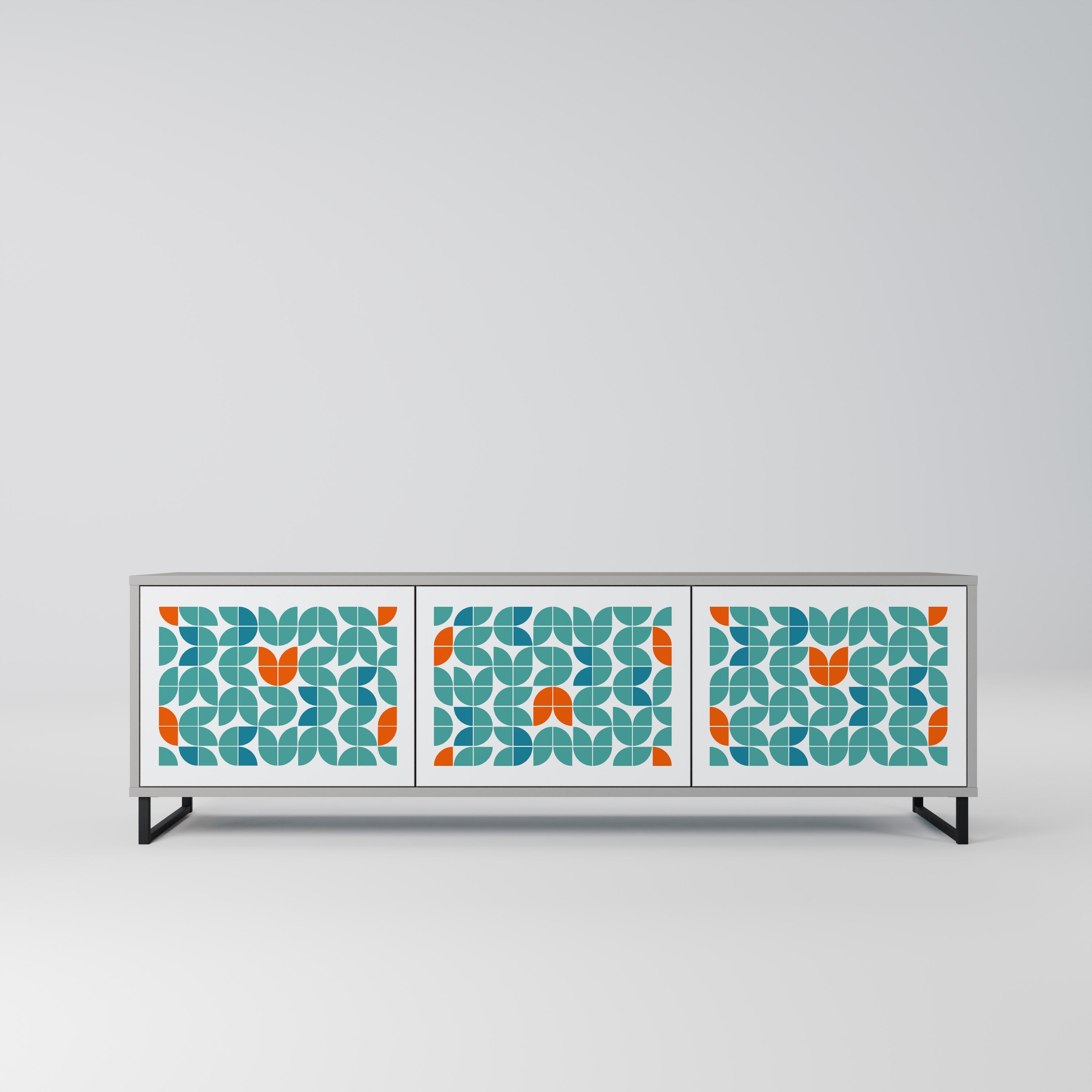 Meuble TV 3 portes BE THE CHANGE en finition grise