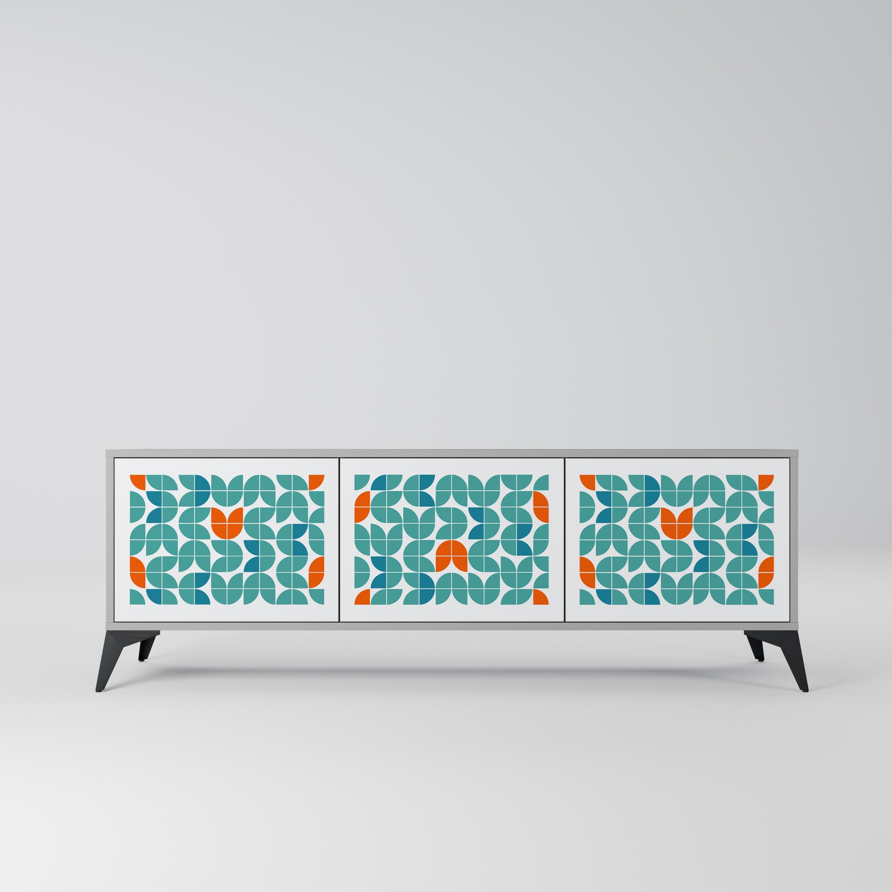 Meuble TV 3 portes BE THE CHANGE en finition grise