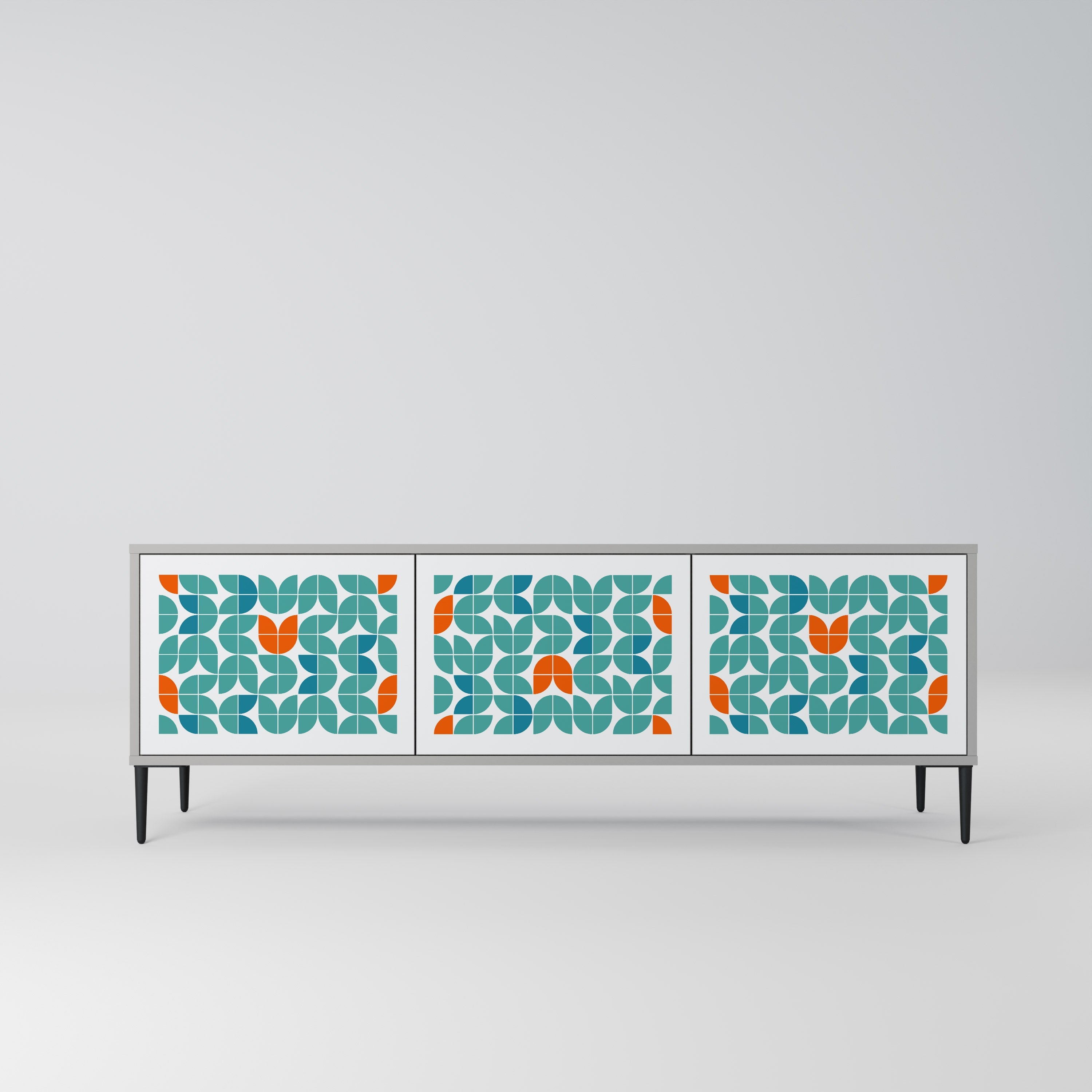 Meuble TV 3 portes BE THE CHANGE en finition grise