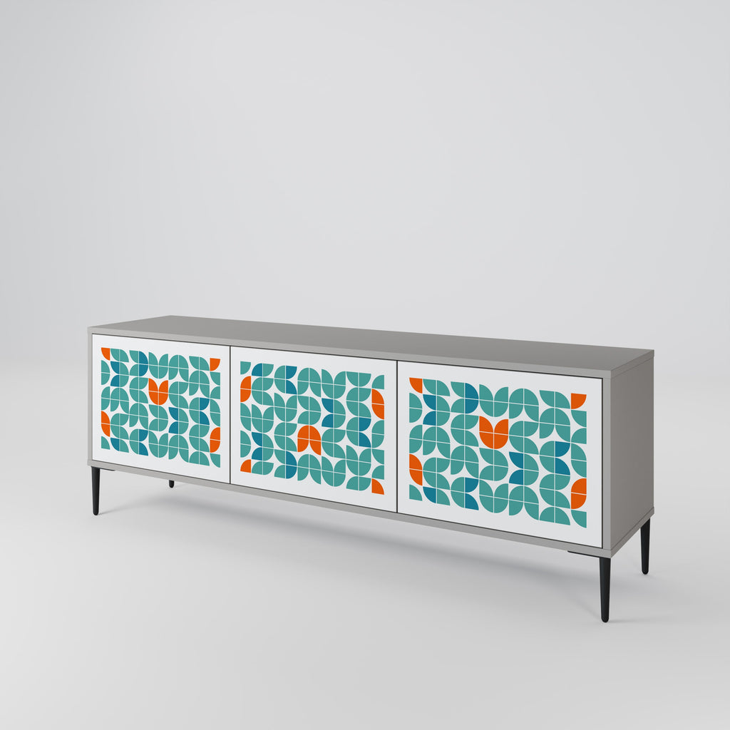 Meuble TV 3 portes BE THE CHANGE en finition grise