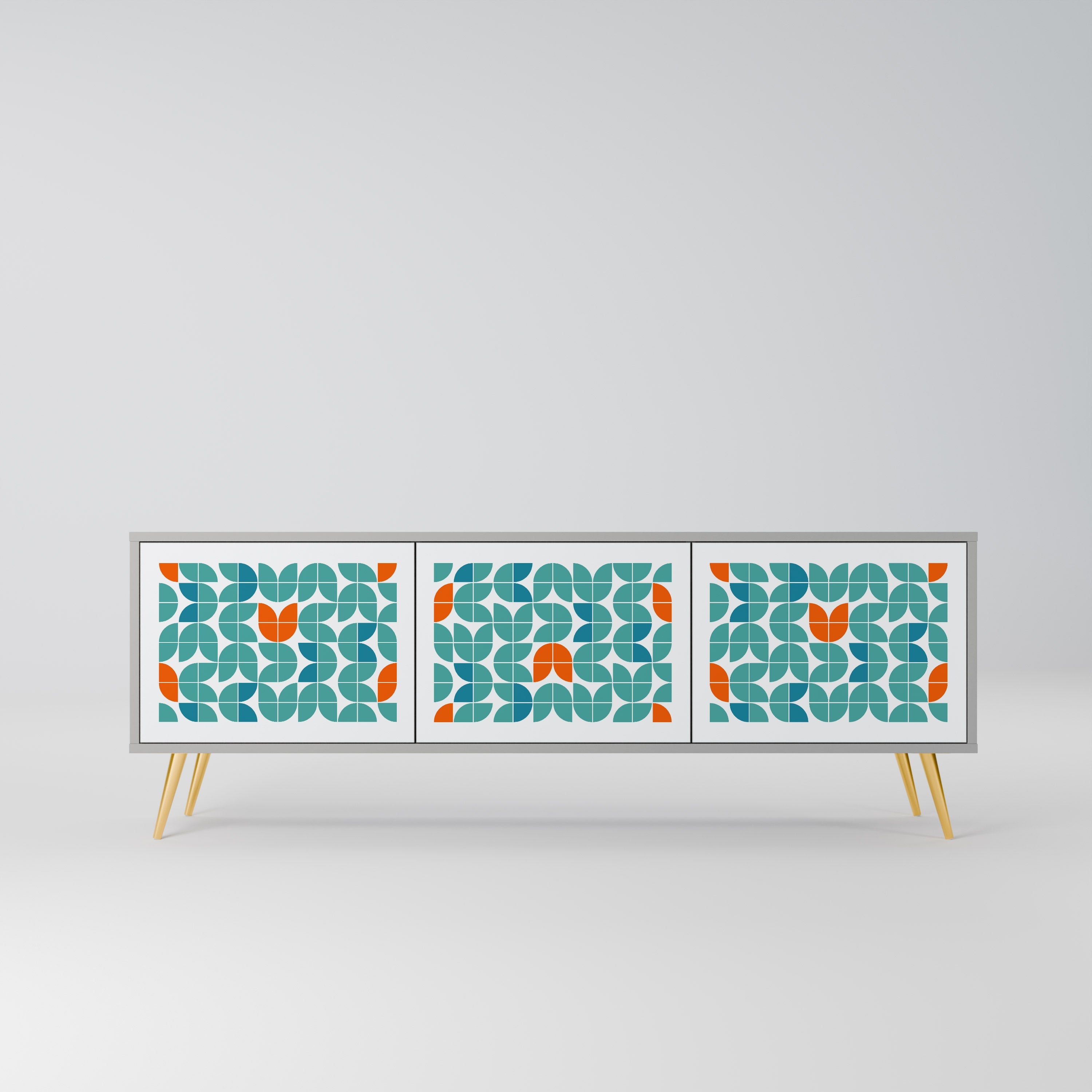 Meuble TV 3 portes BE THE CHANGE en finition grise