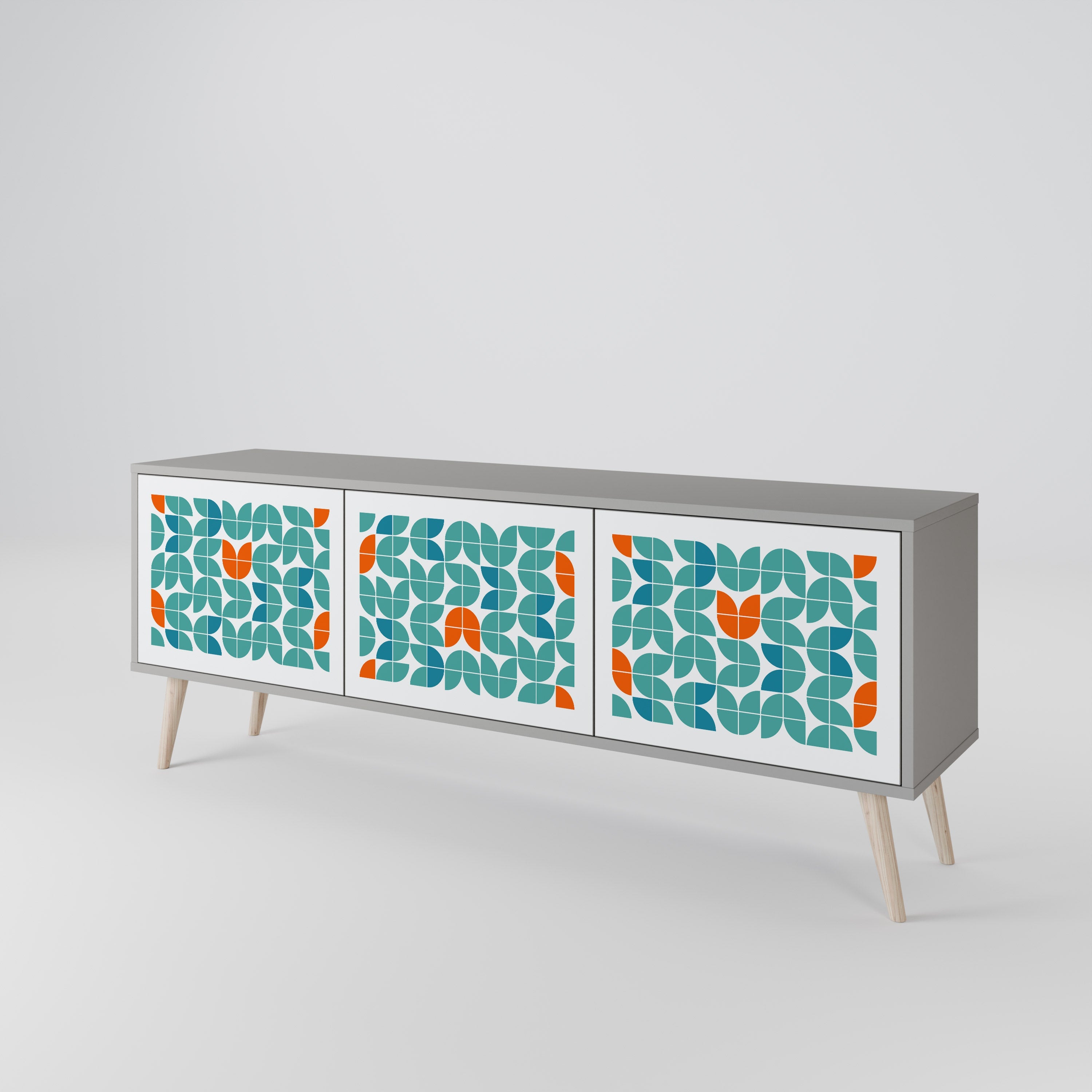 Meuble TV 3 portes BE THE CHANGE en finition grise