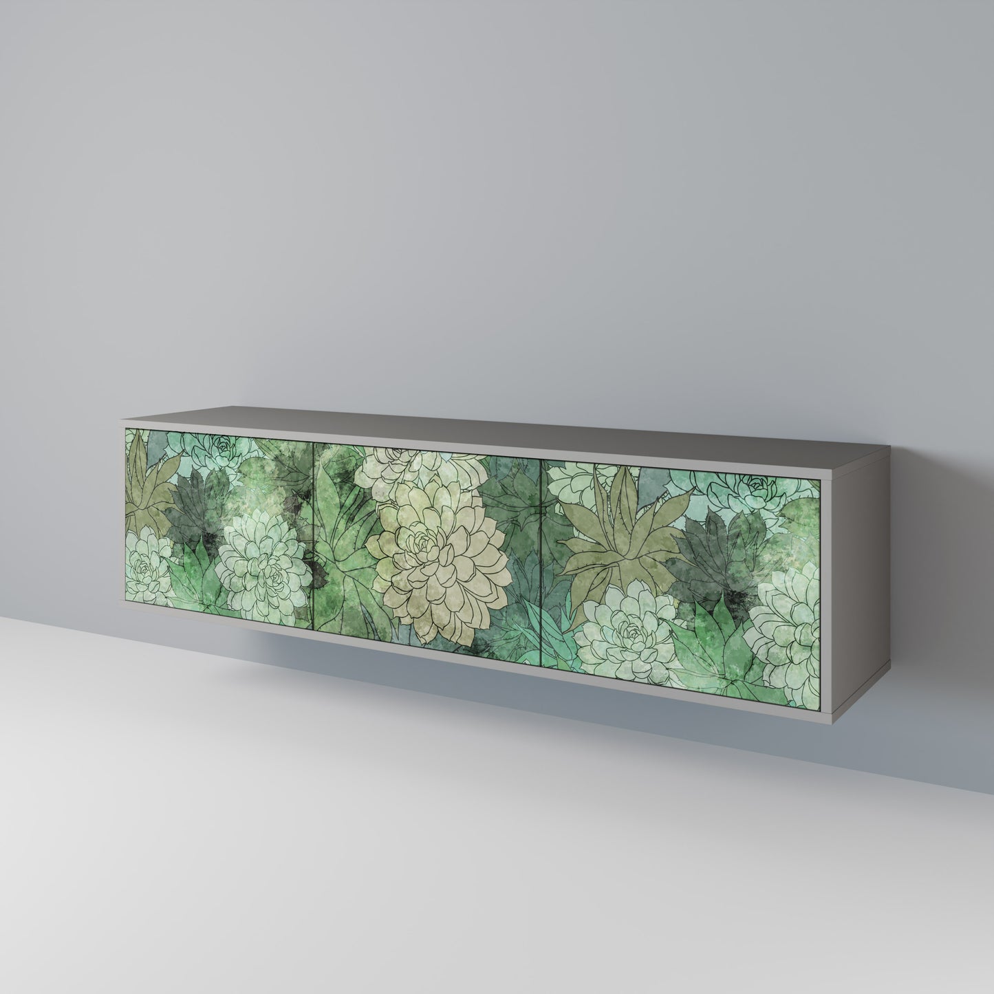 SUCCULENT CLUSTER 3-Door TV Cabinet