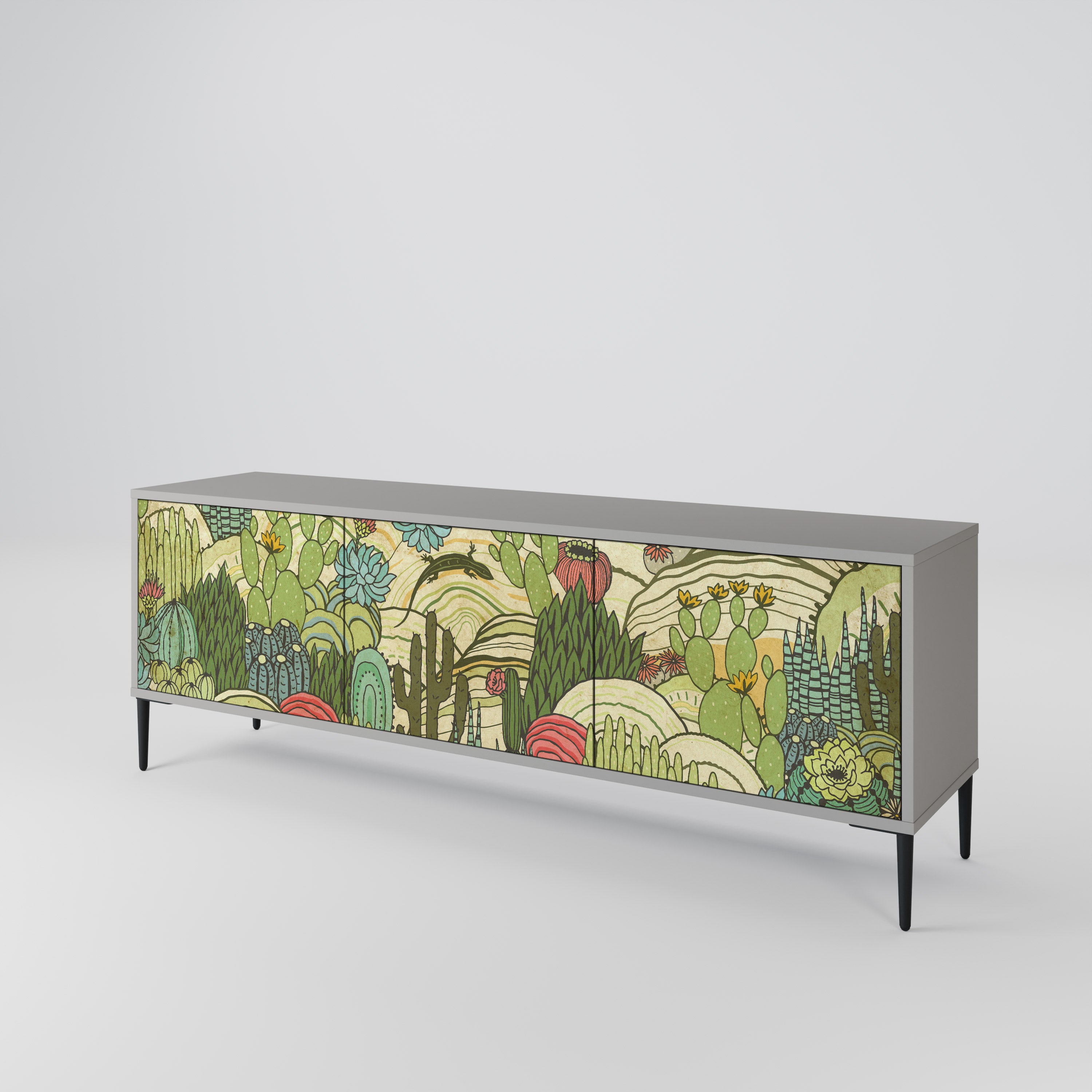 SUCCULENTS KALEIDOSCOPE 3-Door TV Cabinet