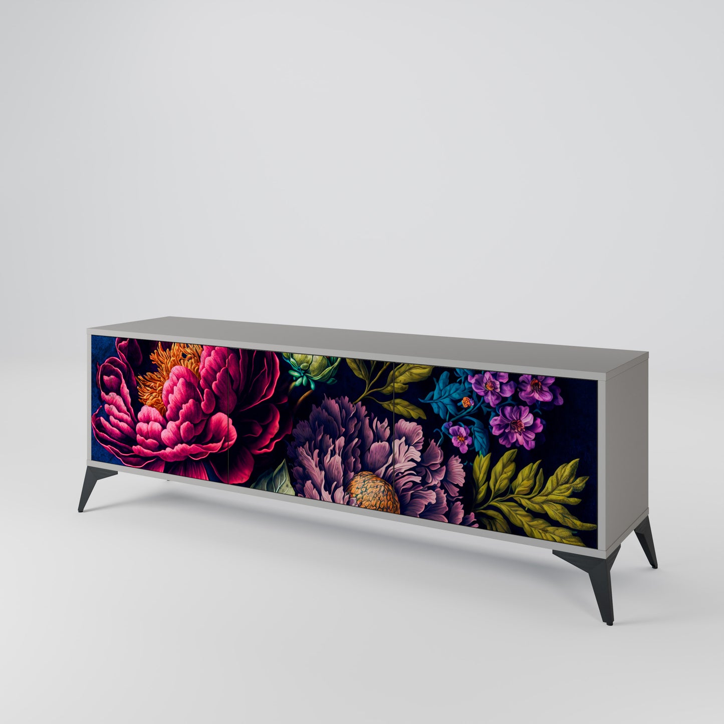 BLOOMING ELEGANCE 3-Door TV Cabinet