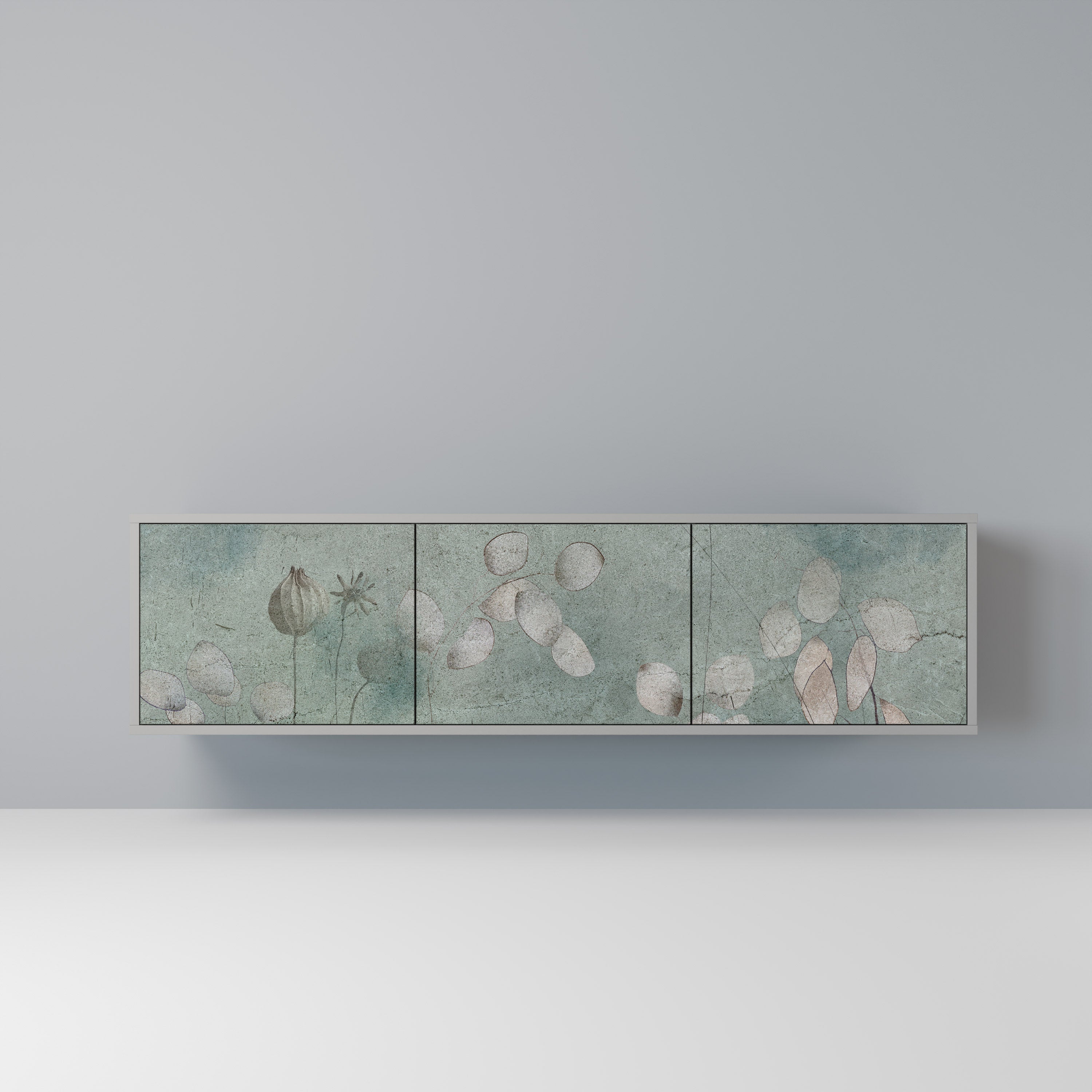 Meuble TV 3 portes NIGHT LADY finition grise