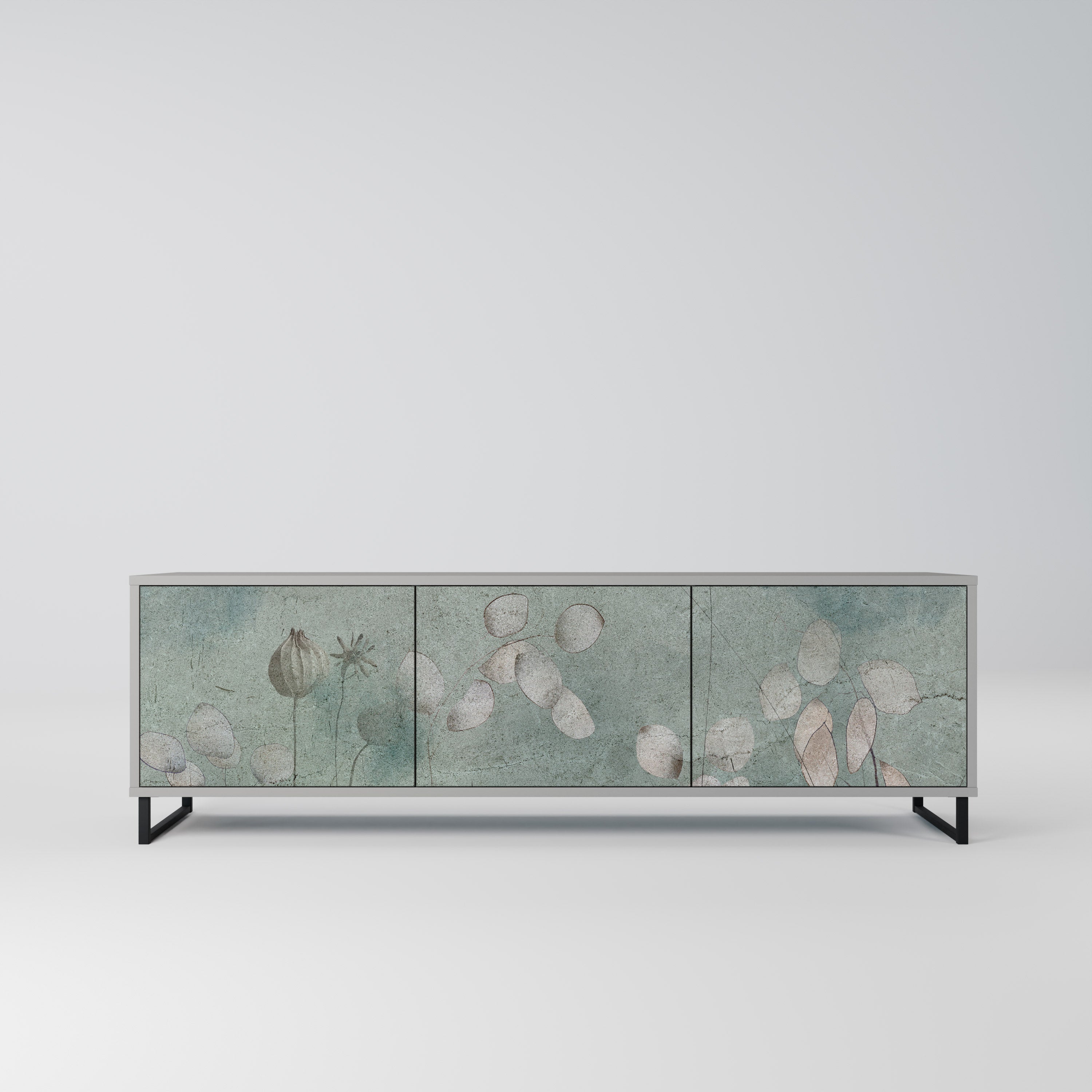 Meuble TV 3 portes NIGHT LADY finition grise