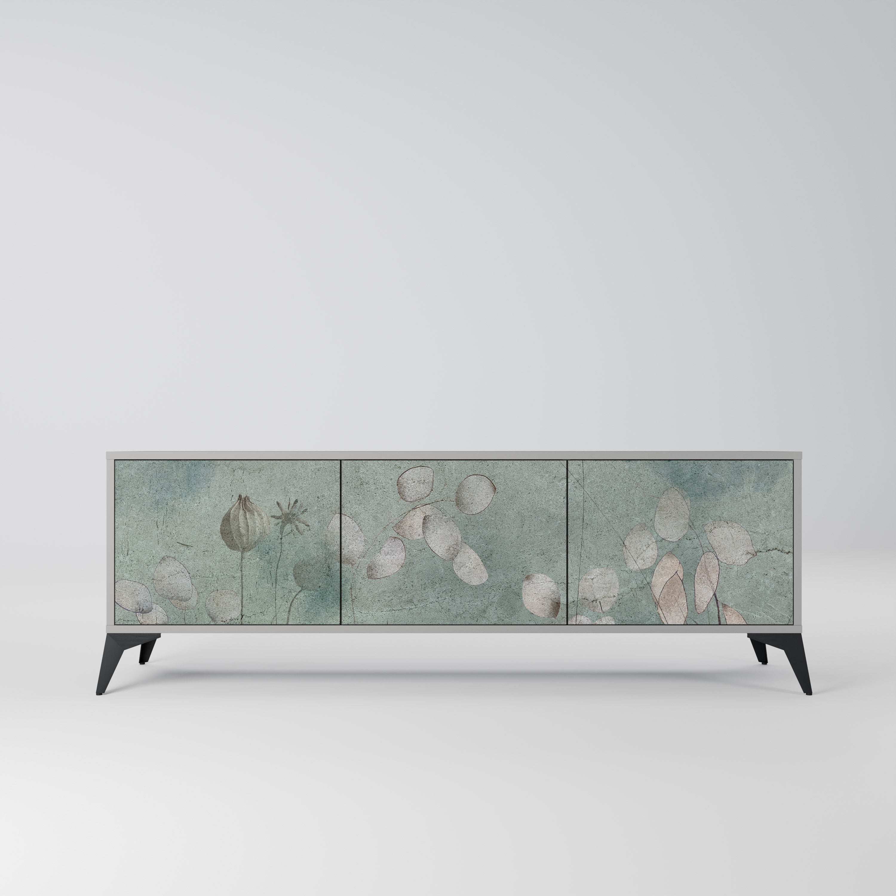 Meuble TV 3 portes NIGHT LADY finition grise