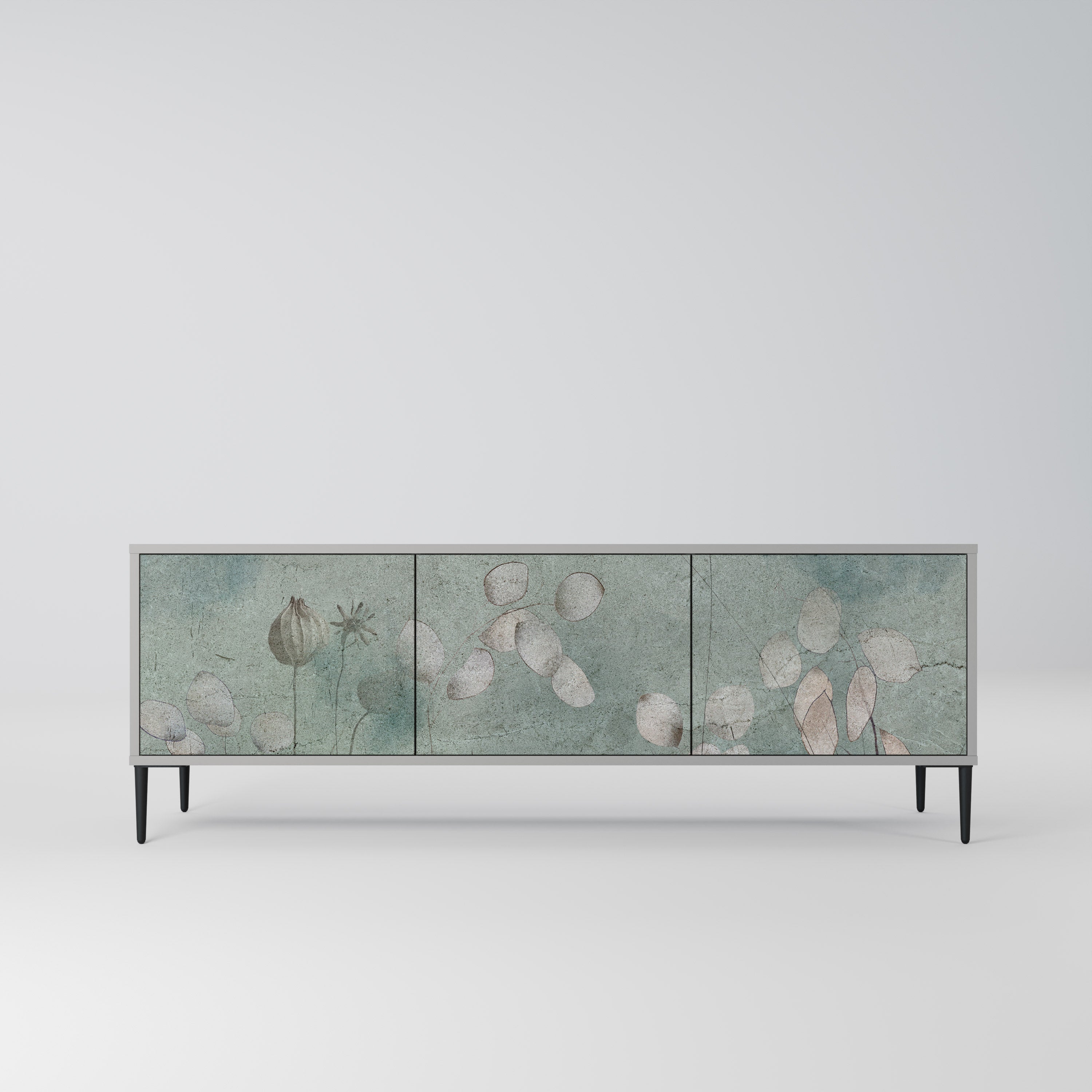 Meuble TV 3 portes NIGHT LADY finition grise