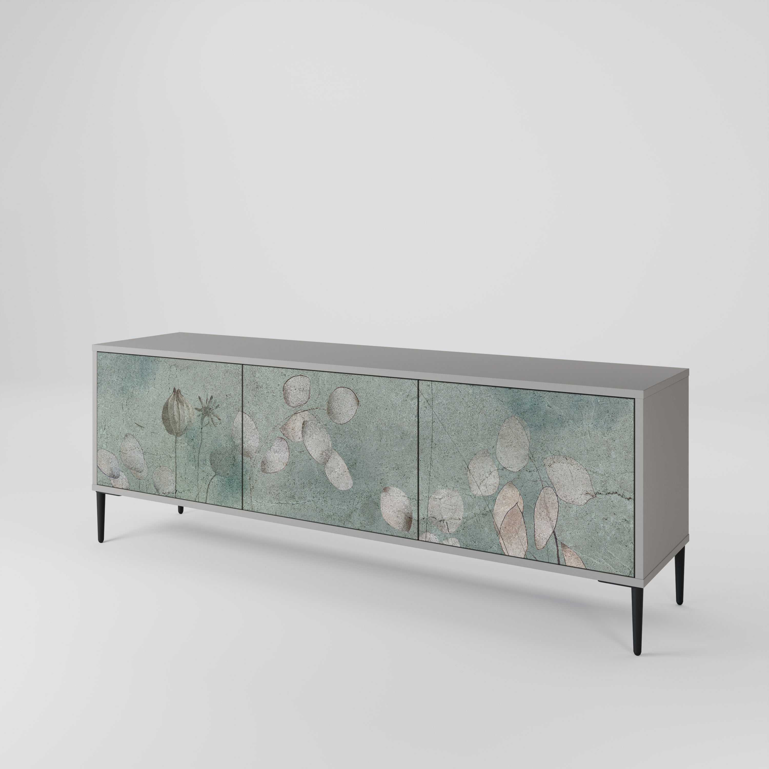 Meuble TV 3 portes NIGHT LADY finition grise