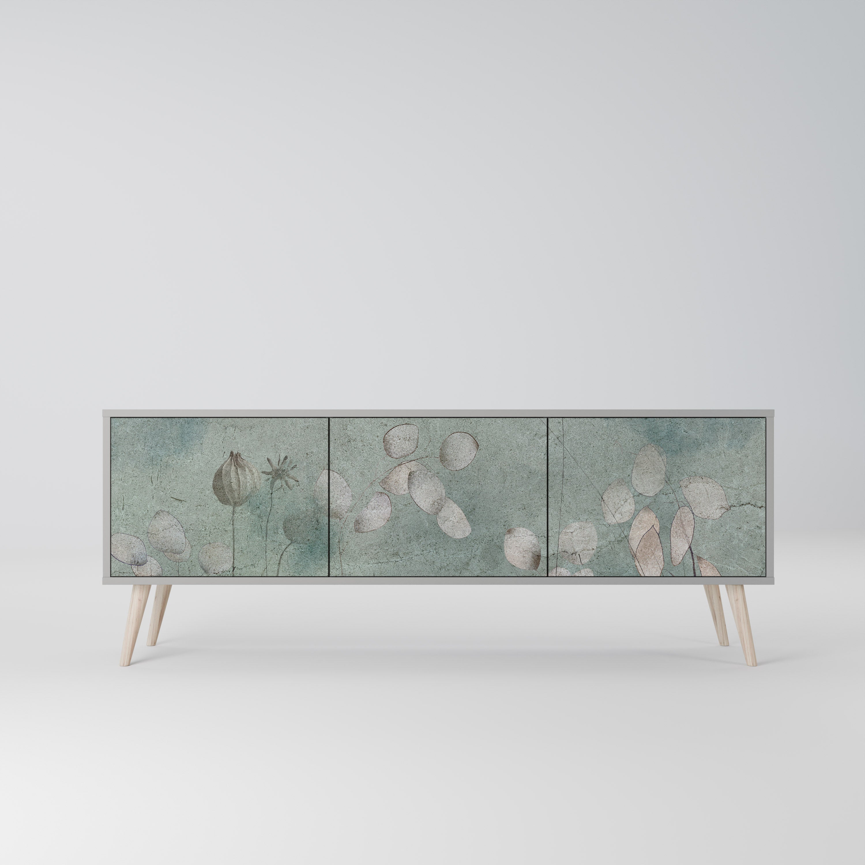 Meuble TV 3 portes NIGHT LADY finition grise