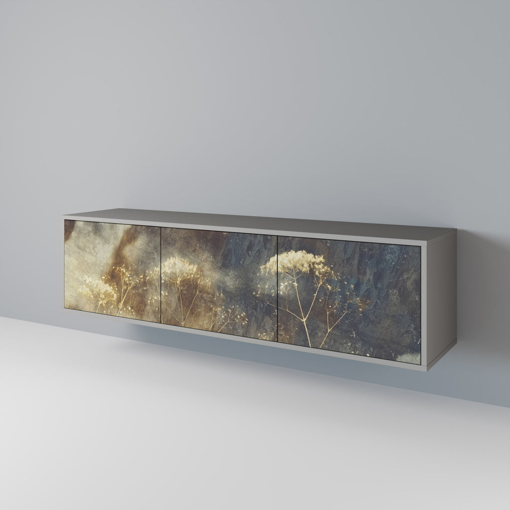 Meuble TV 3 portes GENTLE POWER, finition grise