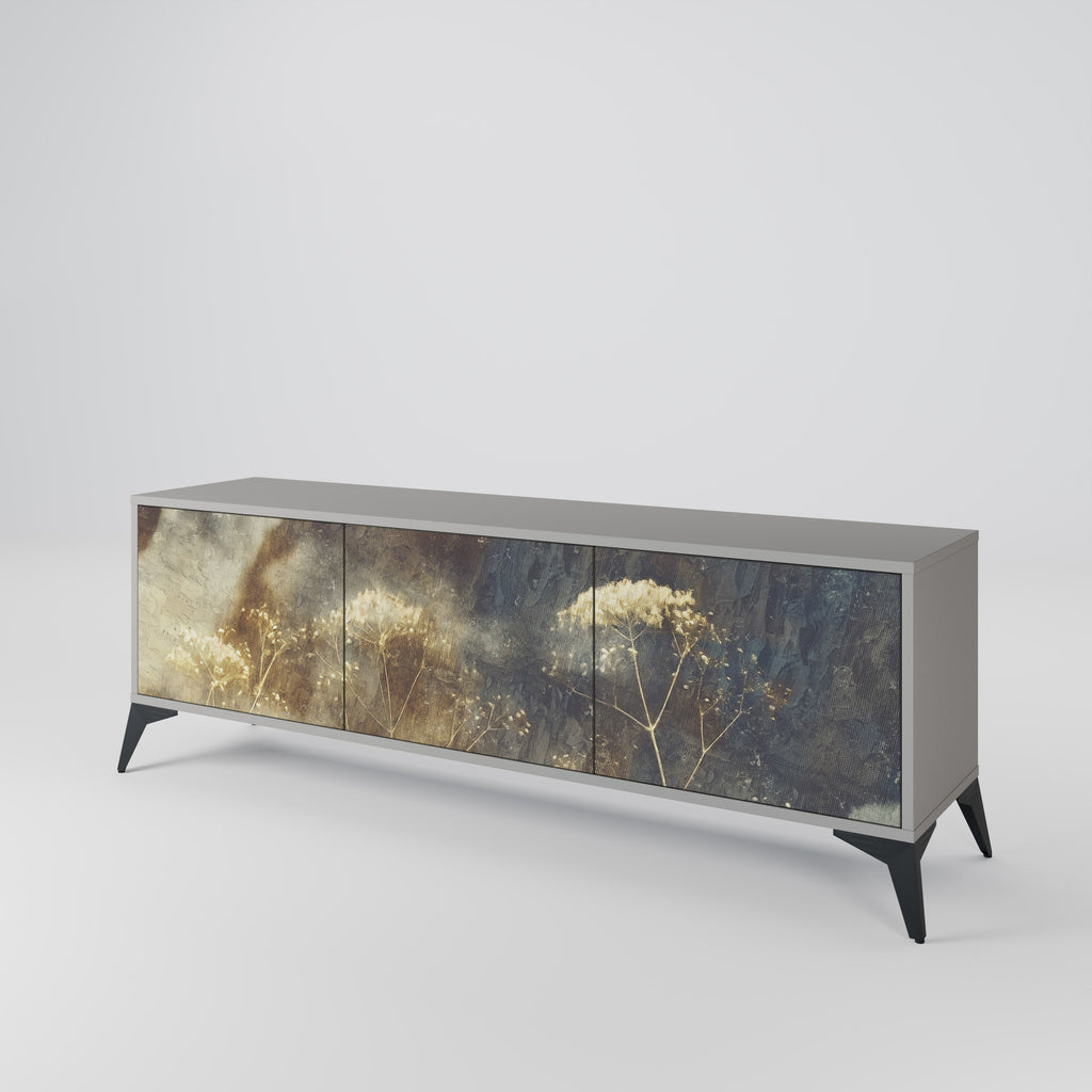 Meuble TV 3 portes GENTLE POWER, finition grise