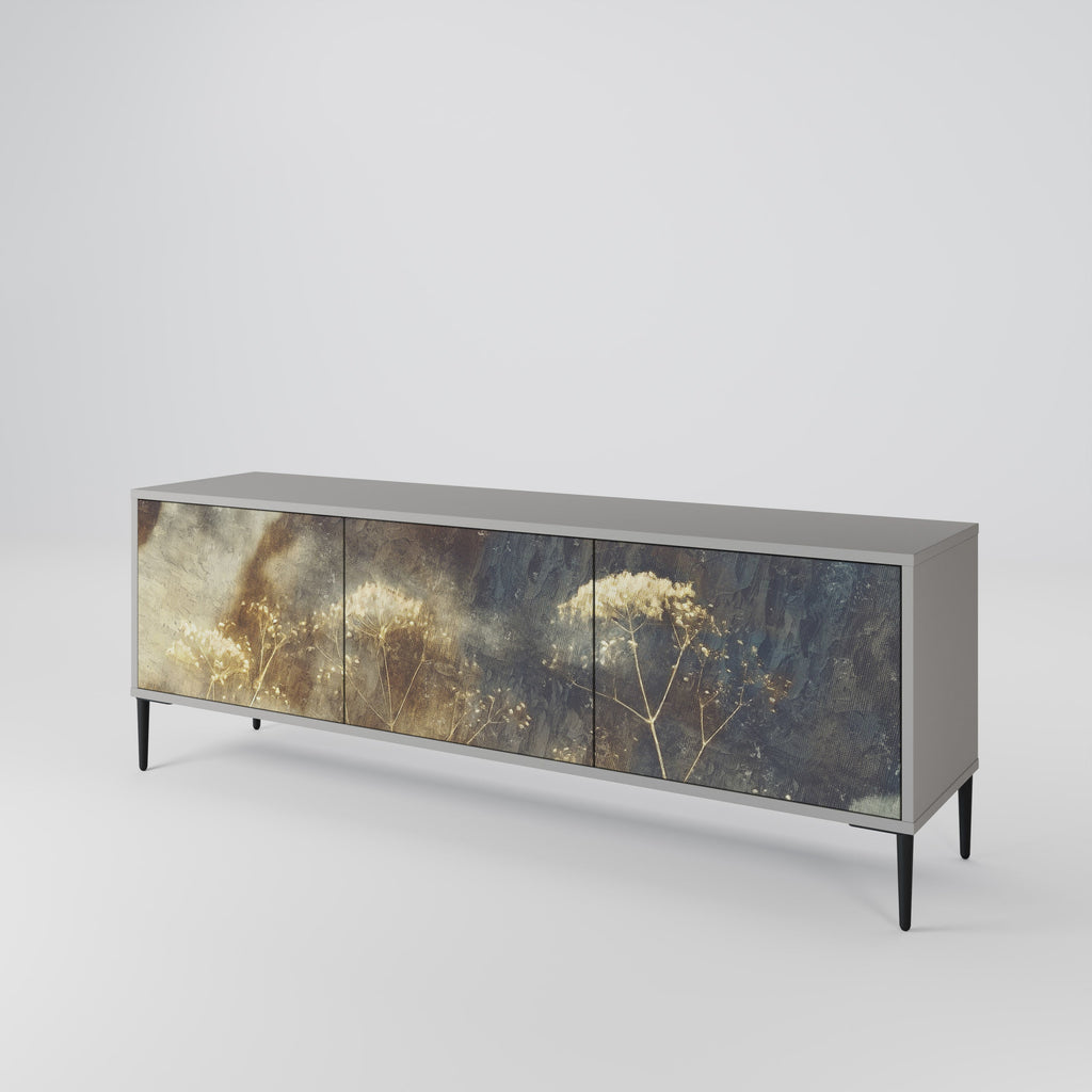 Meuble TV 3 portes GENTLE POWER, finition grise