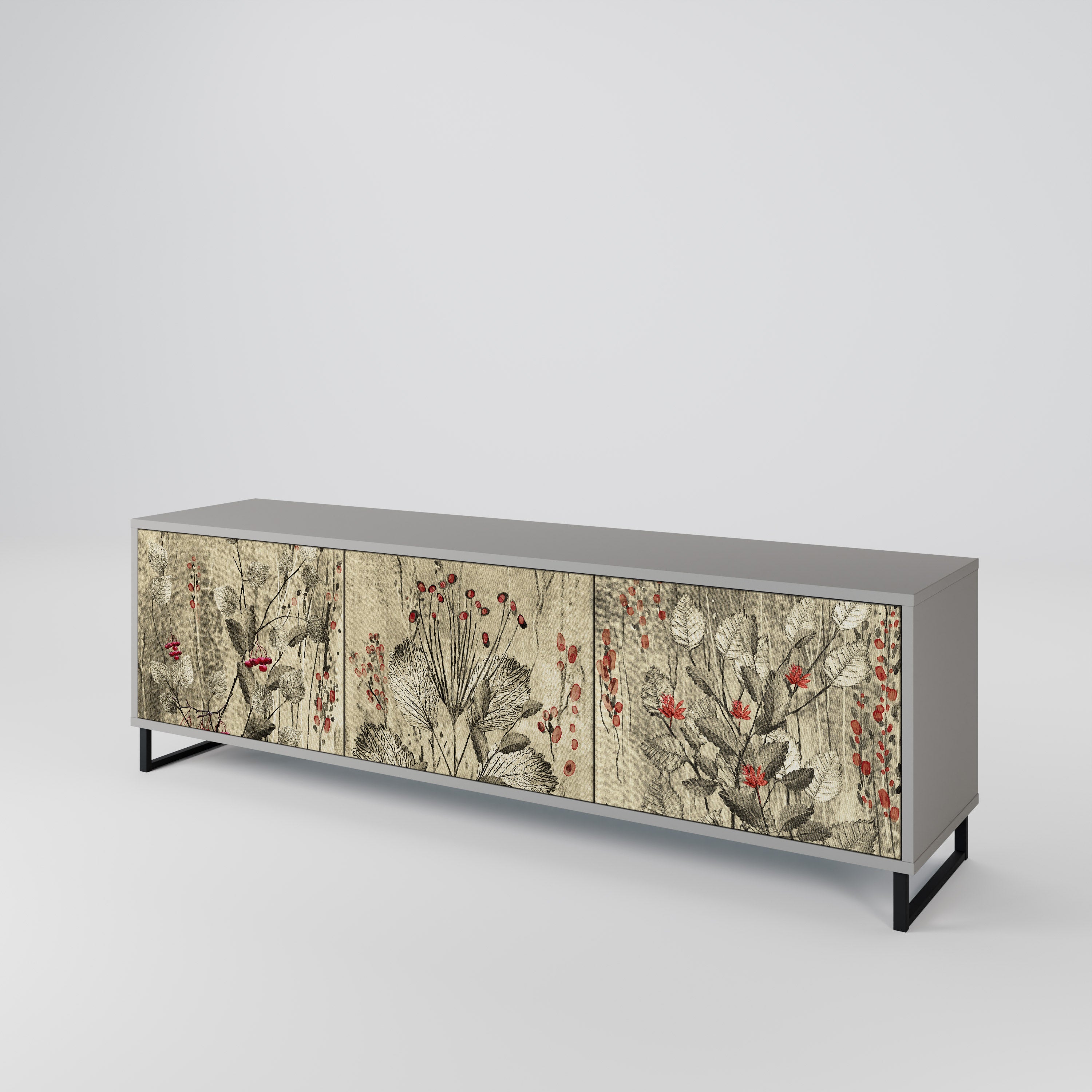 HERBAL GRACE 3-Door TV Cabinet