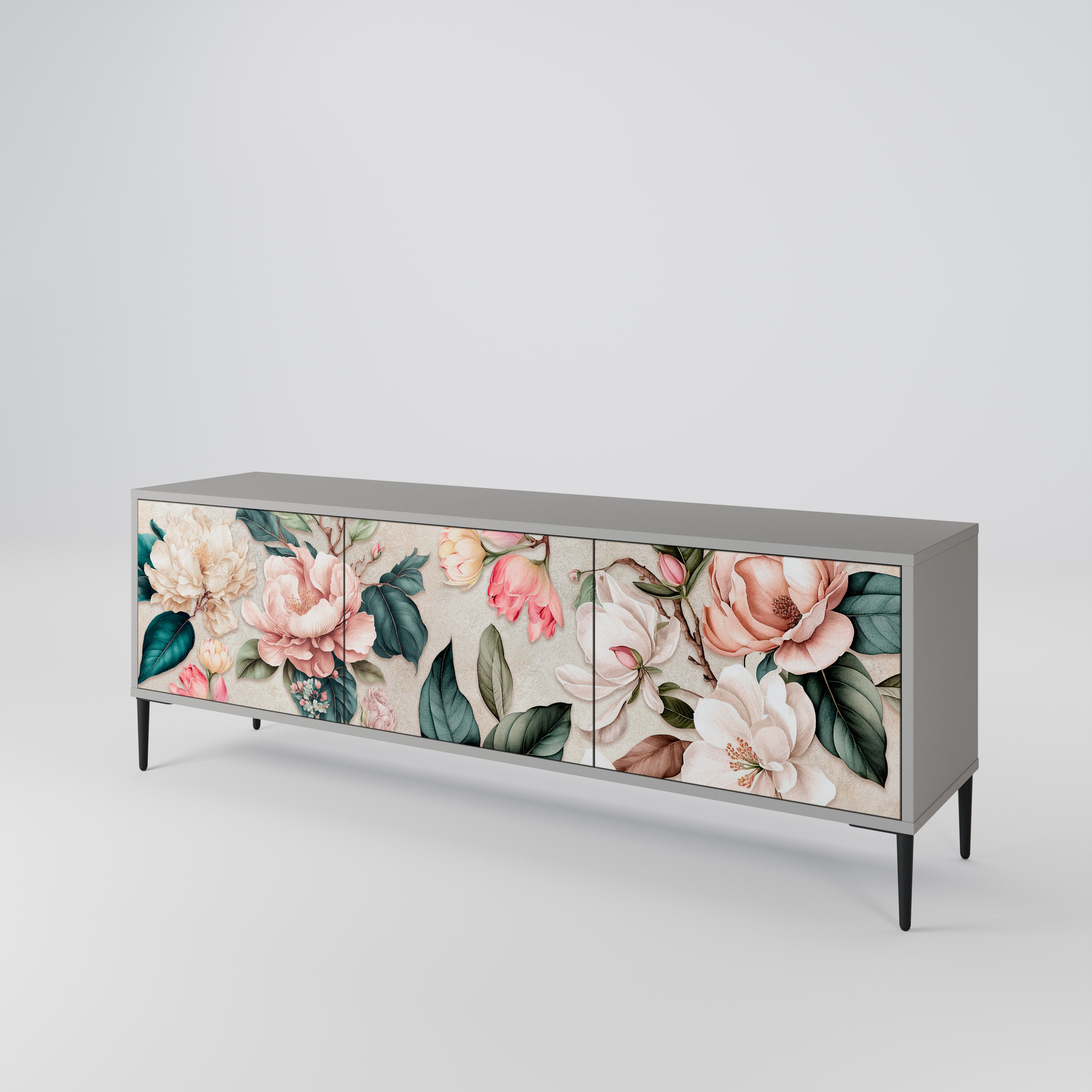FLORAL GRACE 3-Door TV Cabinet