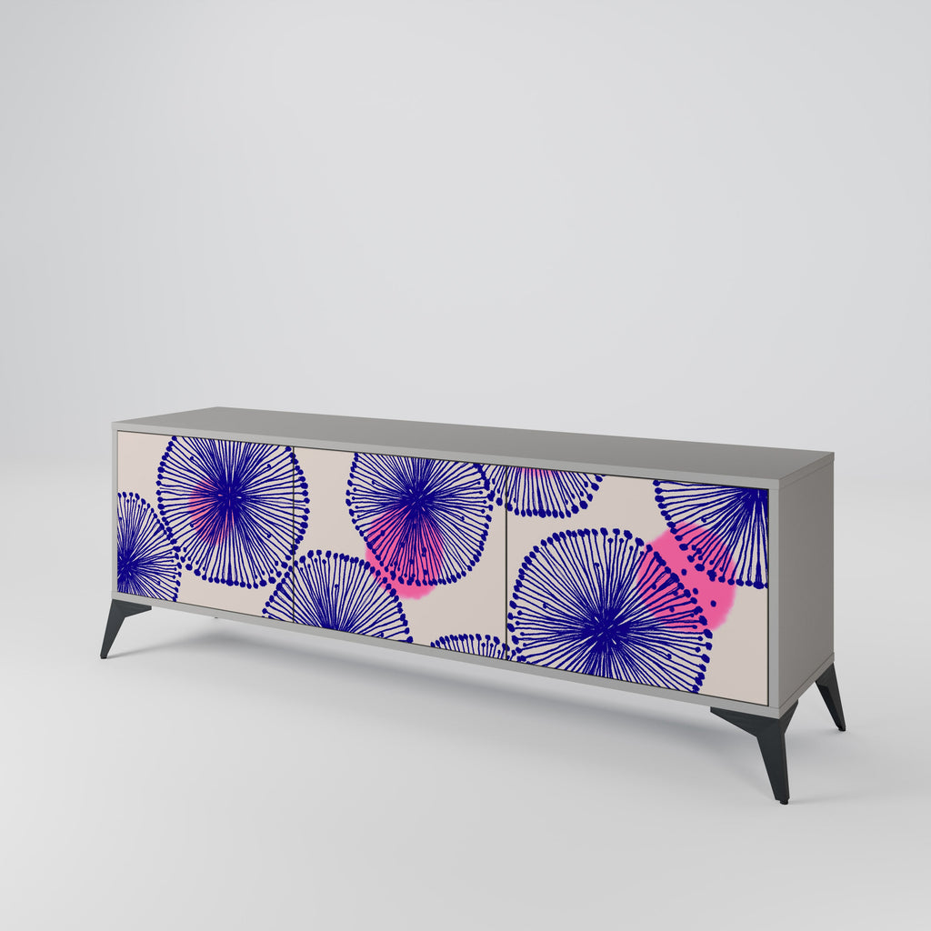 Meuble TV 3 portes MAGIC NATURE finition grise