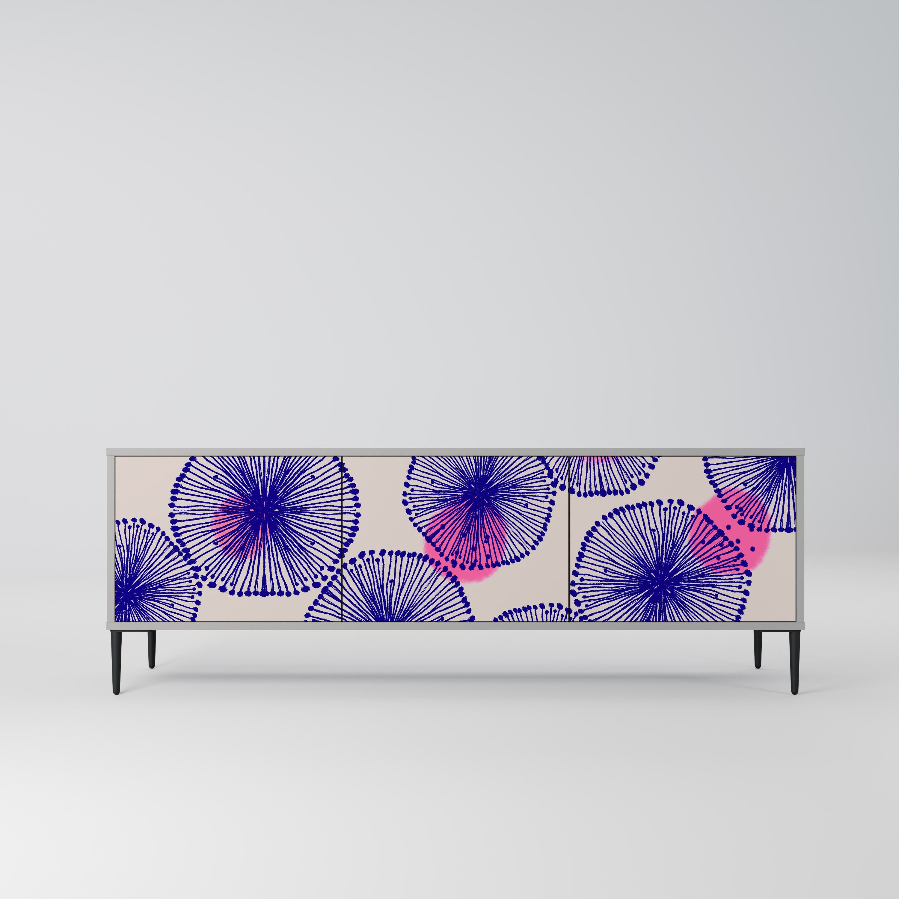 Meuble TV 3 portes MAGIC NATURE finition grise